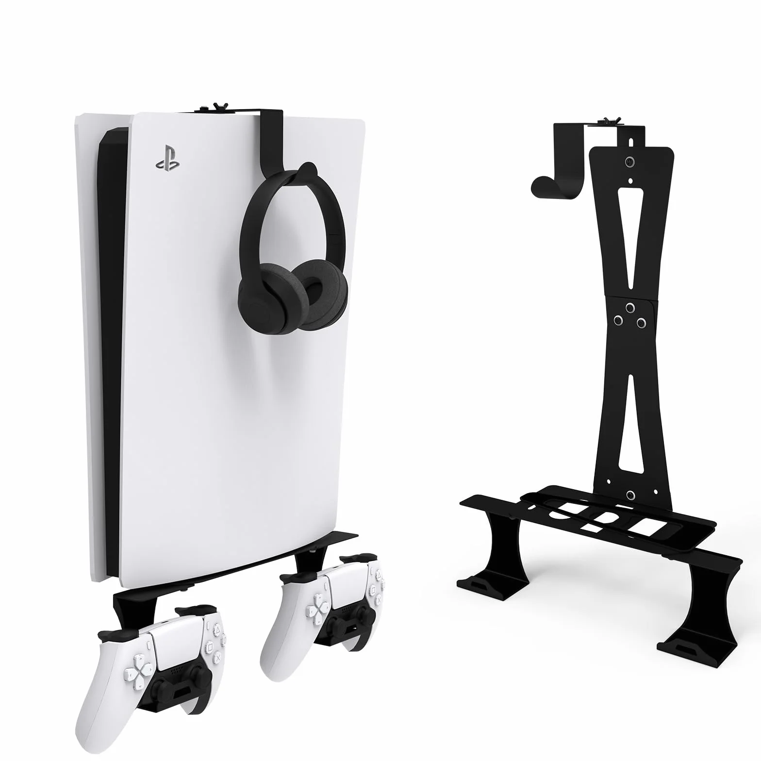Uchwyt ścienny do PS5/PS5 Slim/PS5 Pro z litego metalu, czarny