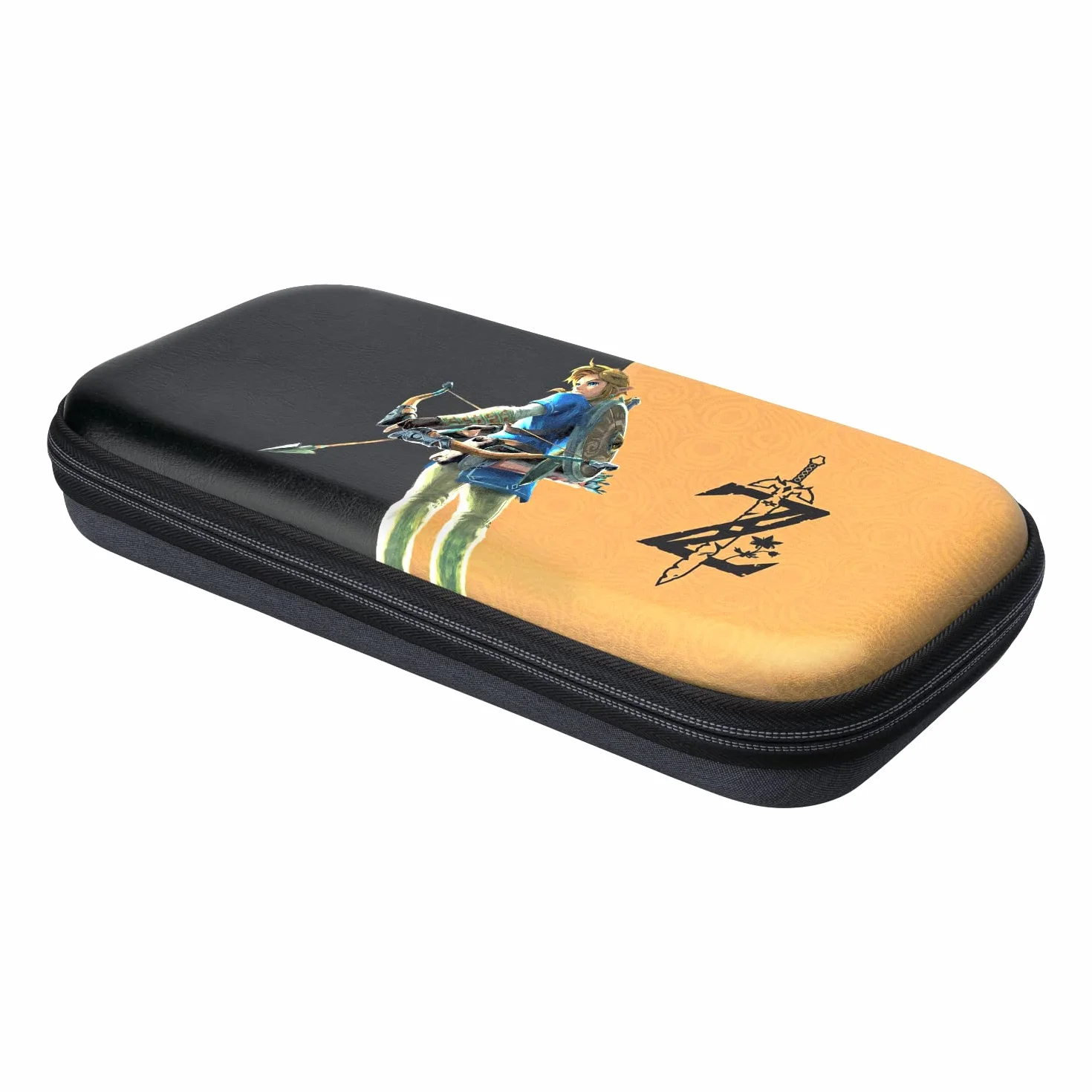 PDP Gaming Oficjalnie Licencjonowany Switch Slim Deluxe Travel Case - Zelda Breath of the WIld - Semi-Hardshell - Console Stand - Protective PU Leather - Holds 14 Games - Works z Switch OLED and Lite