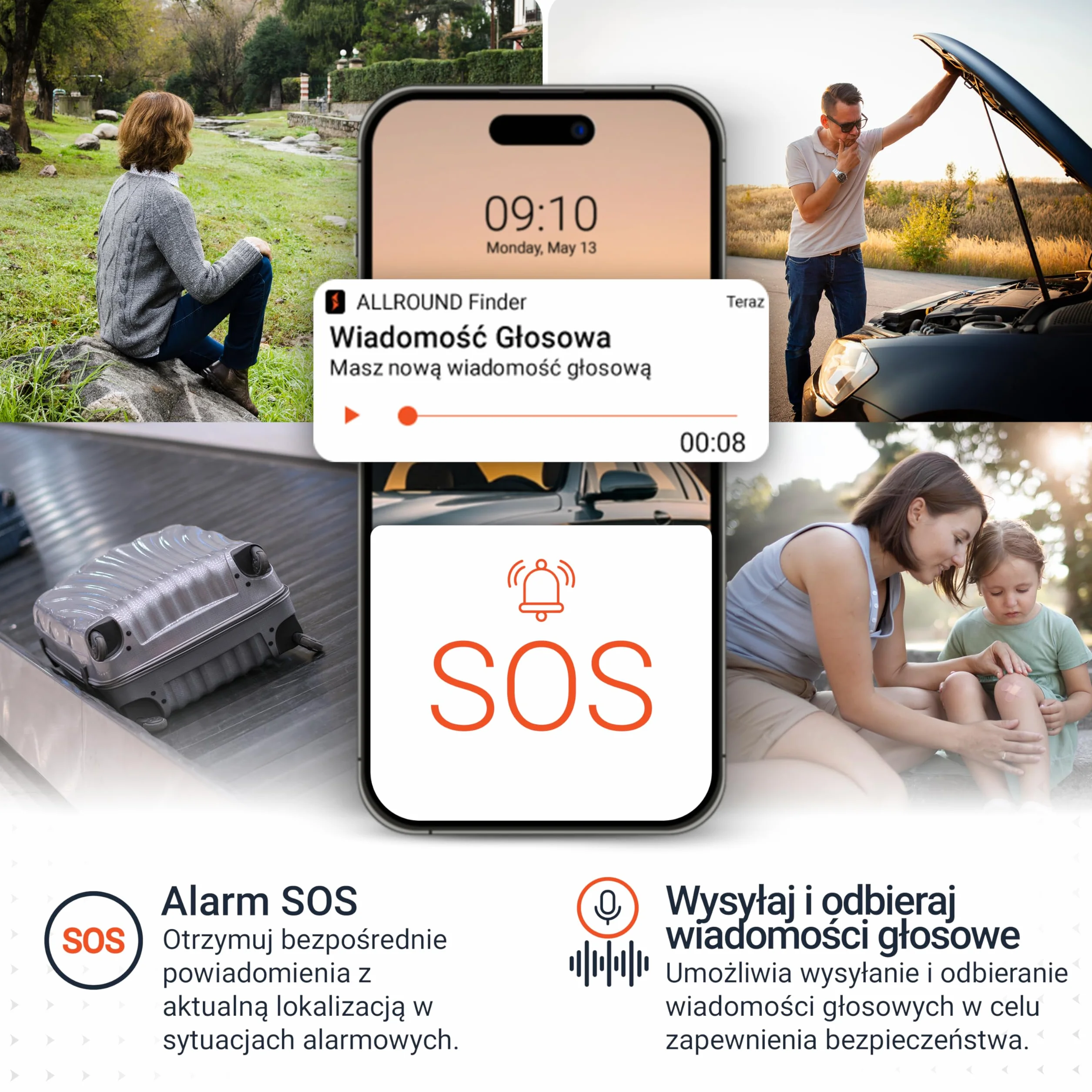 PAJ ALLROUND Finder 4G, Lokalizator GPS do Samochodów, Motocykli, Dzieci, Seniorów i Osób z Demencją - Wiadomości Głosowe - Śledzenie w Czasie Rzeczywistym z SOS - Do 60 Dni Baterii (Standby)