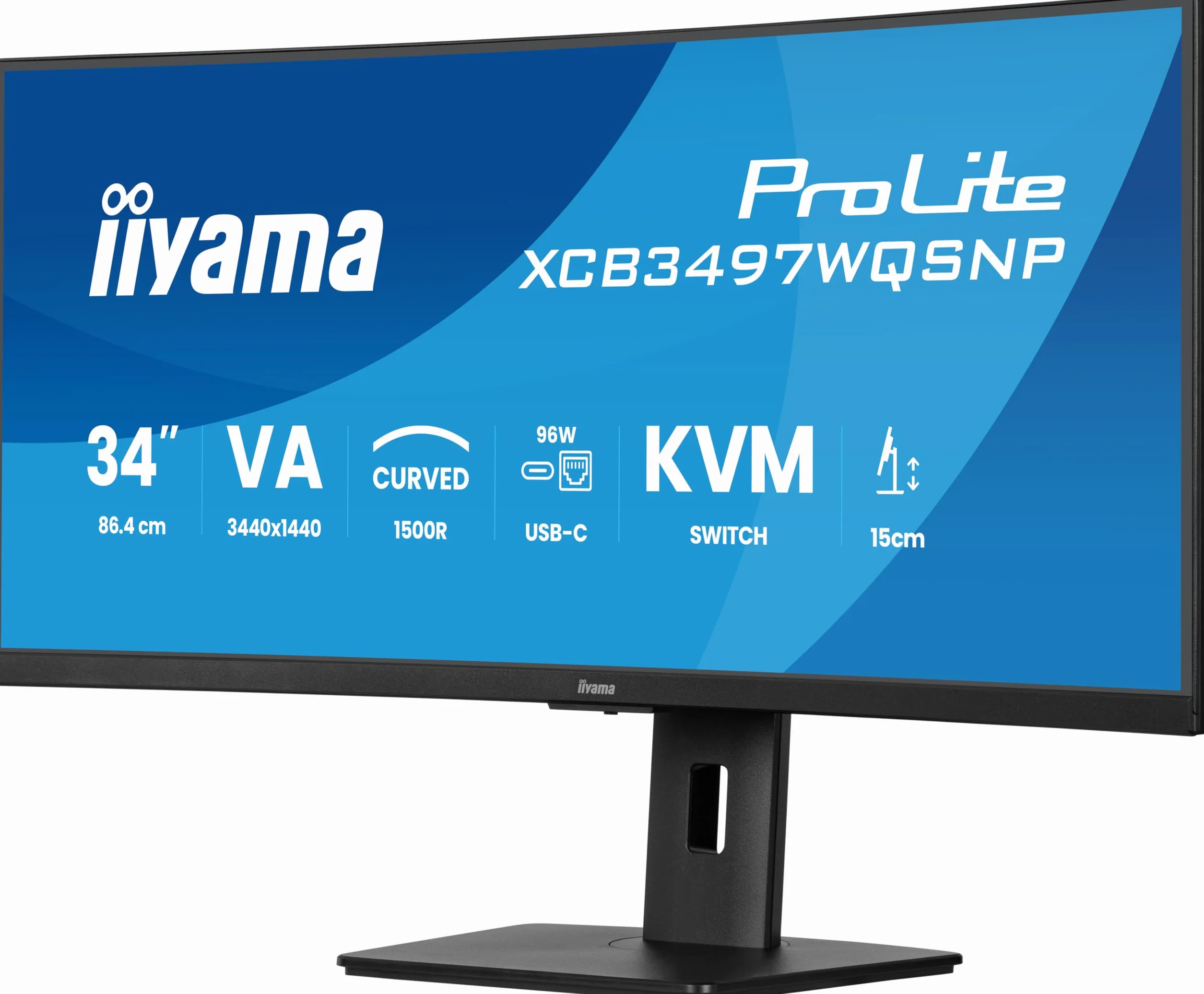 iiyama XCB3497WQSNP-B1 34", VA, 3440 x 1440/120 Hz, 2HDMI/1DP/1USBC, HAS, RJ45, PD95W, KVM