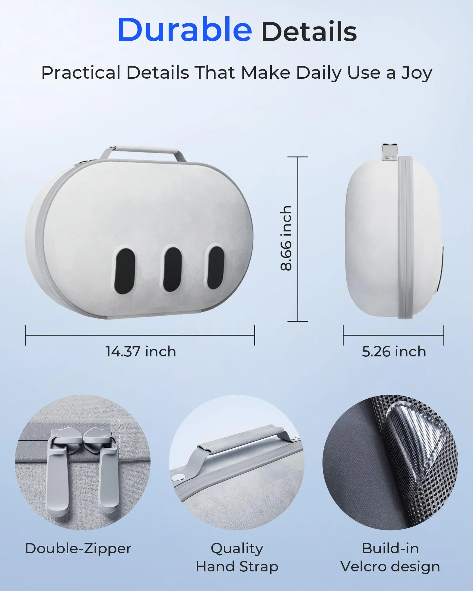 Aubika Etui do MetaQuest 3, twarde etui dla Oculus, kompatybilne z Quest 2/Pico 4, szary