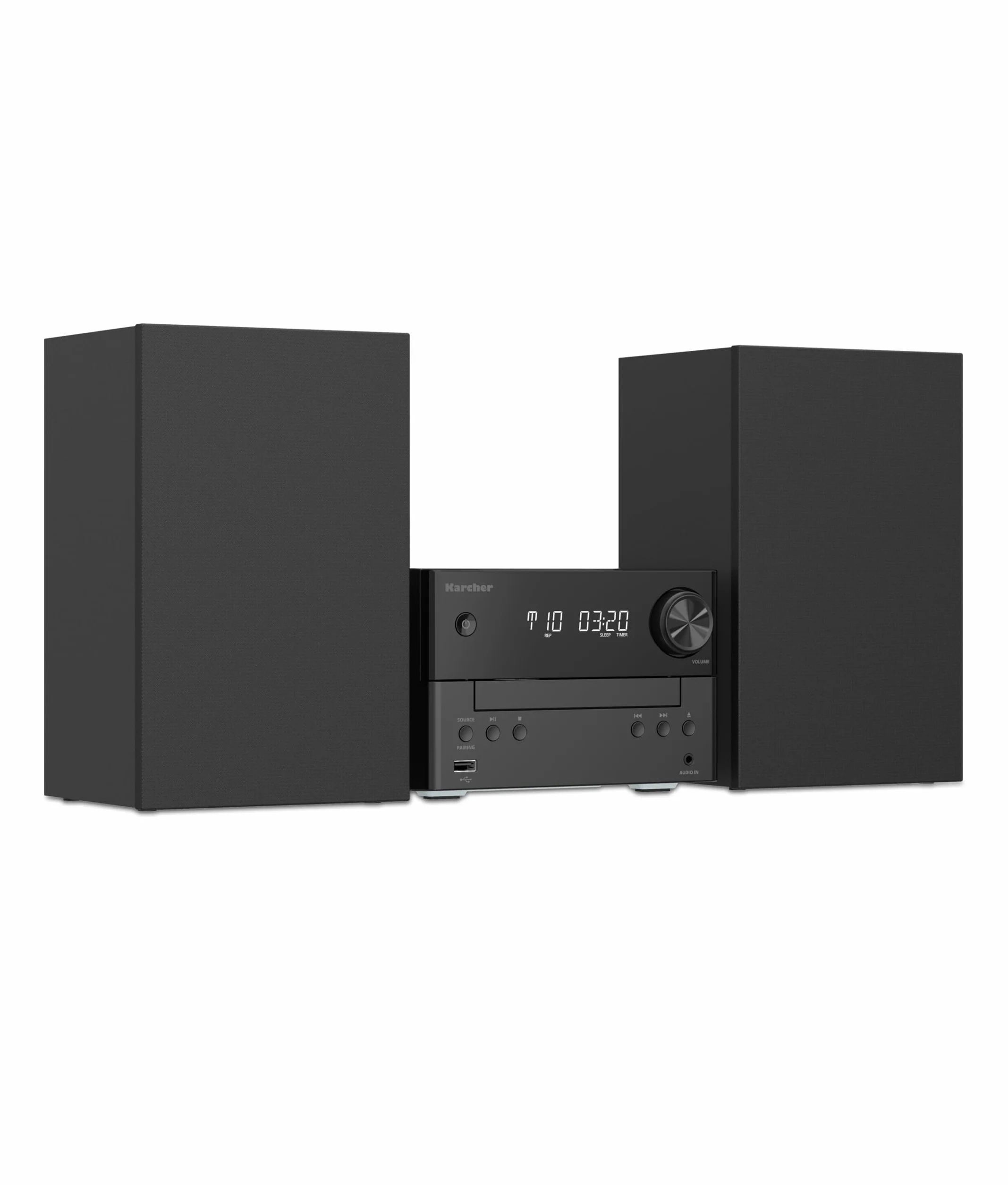 Karcher MC 6475D zestaw stereo kompaktowy z odtwarzaczem CD, radiem DAB+/FM, Bluetooth 5.4, odtwarzanie MP3 przez USB/AUX, centrum muzyczne z 20 W RMS, budzik i pilot zdalnego sterowania
