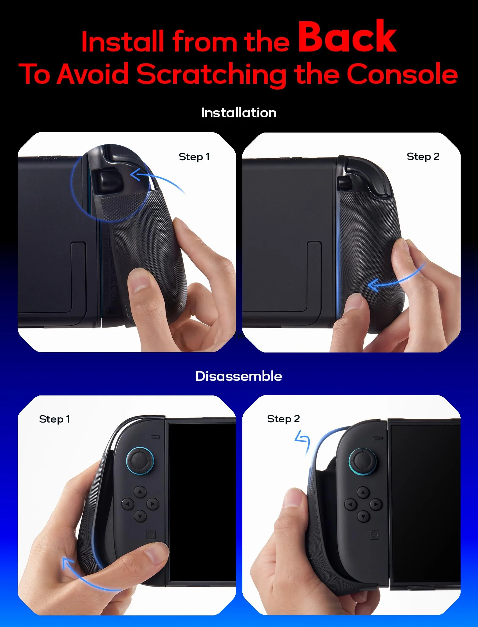JSAUX Etui ochronne dzielone kompatybilne z Switch 2, rama z TPU i pokrywa przednia, uchwyt antypoślizgowy, na 10 kart, obsługuje podstawkę, odporny na wstrząsy i zarysowania, PC0114