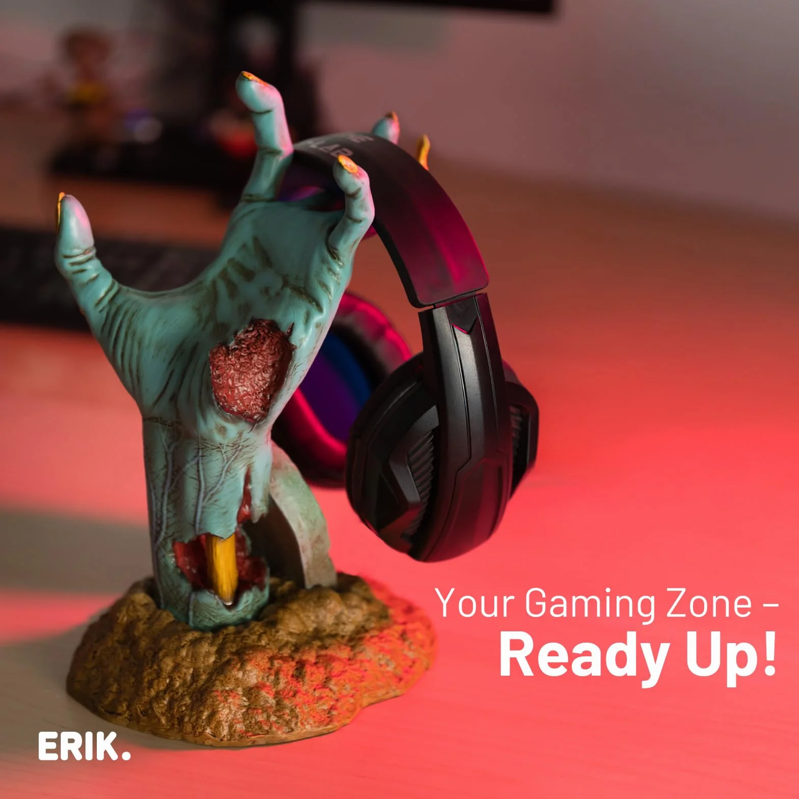 Grupo Erik Gameration One More Life Gaming Headset & Controller Holder | Phone Holder | Headphone Stand & Controller Stand For Most Controllers | Gaming Accessories For Desk | Gamer Gifts