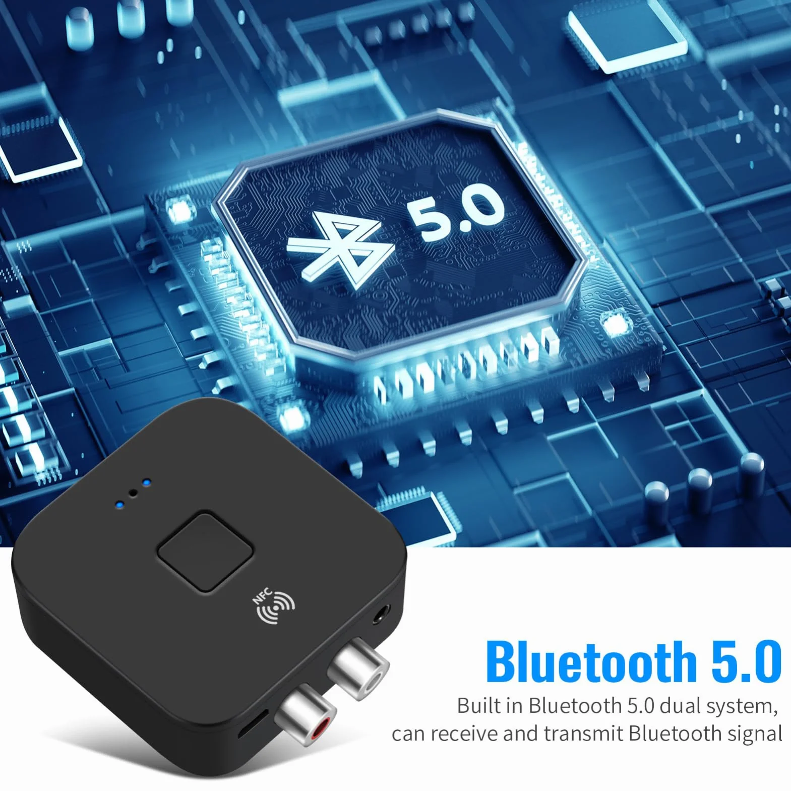 bluetooths 5.0 Adapter audios 3,5 Mm Odbiorca Systemu Stereo Aux Audioadapter Odbiornik dla Wzmacniacza Głośników Samochodowych Telewizji