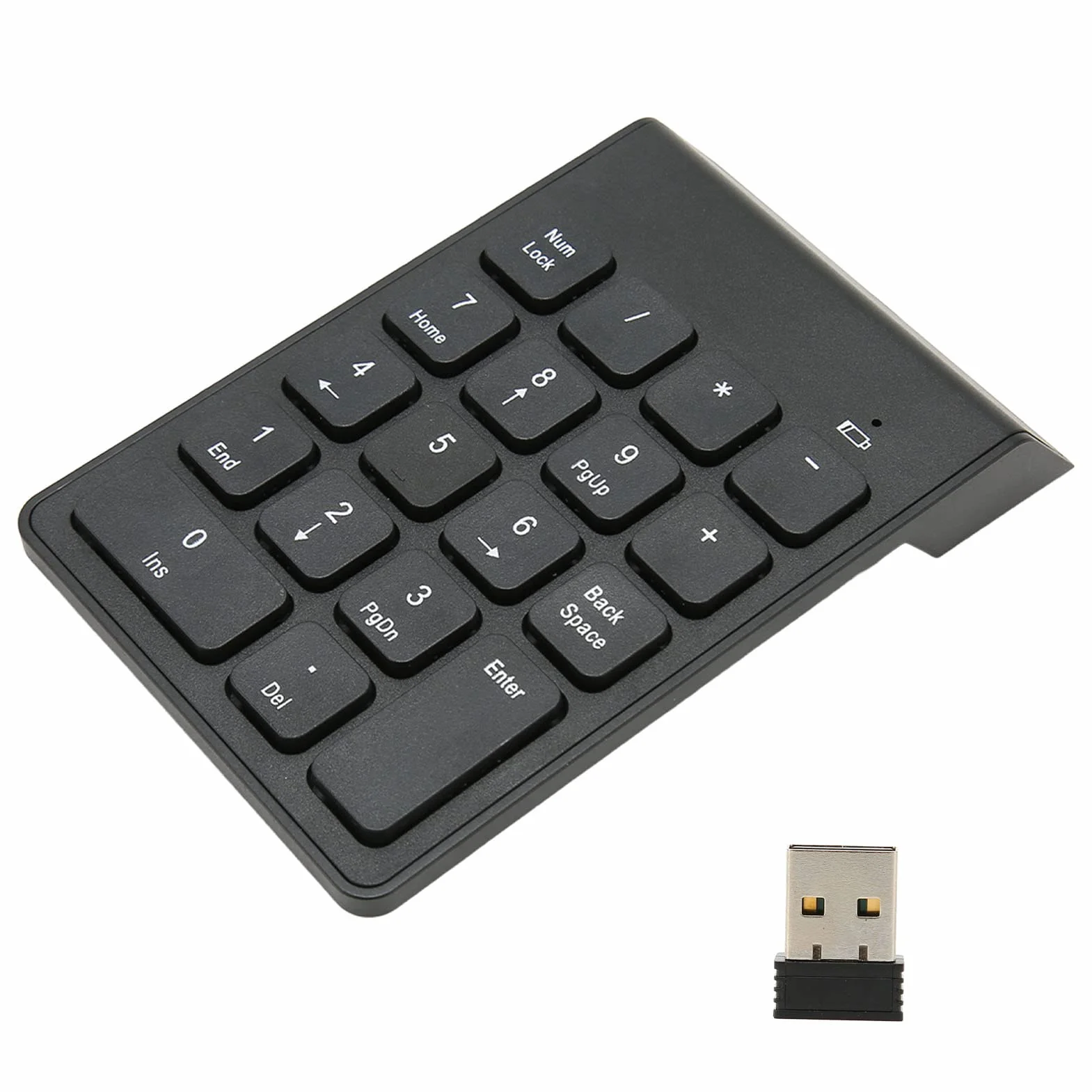 Bezprzewodowa Klawiatura Numeryczna, 18 Klawiszy Przenośny Numer Numpad z Odbiornikiem USB 2.4G dla Tabletów z Systemem Android, dla Systemu Linux, Komputerów Stacjonarnych, dla