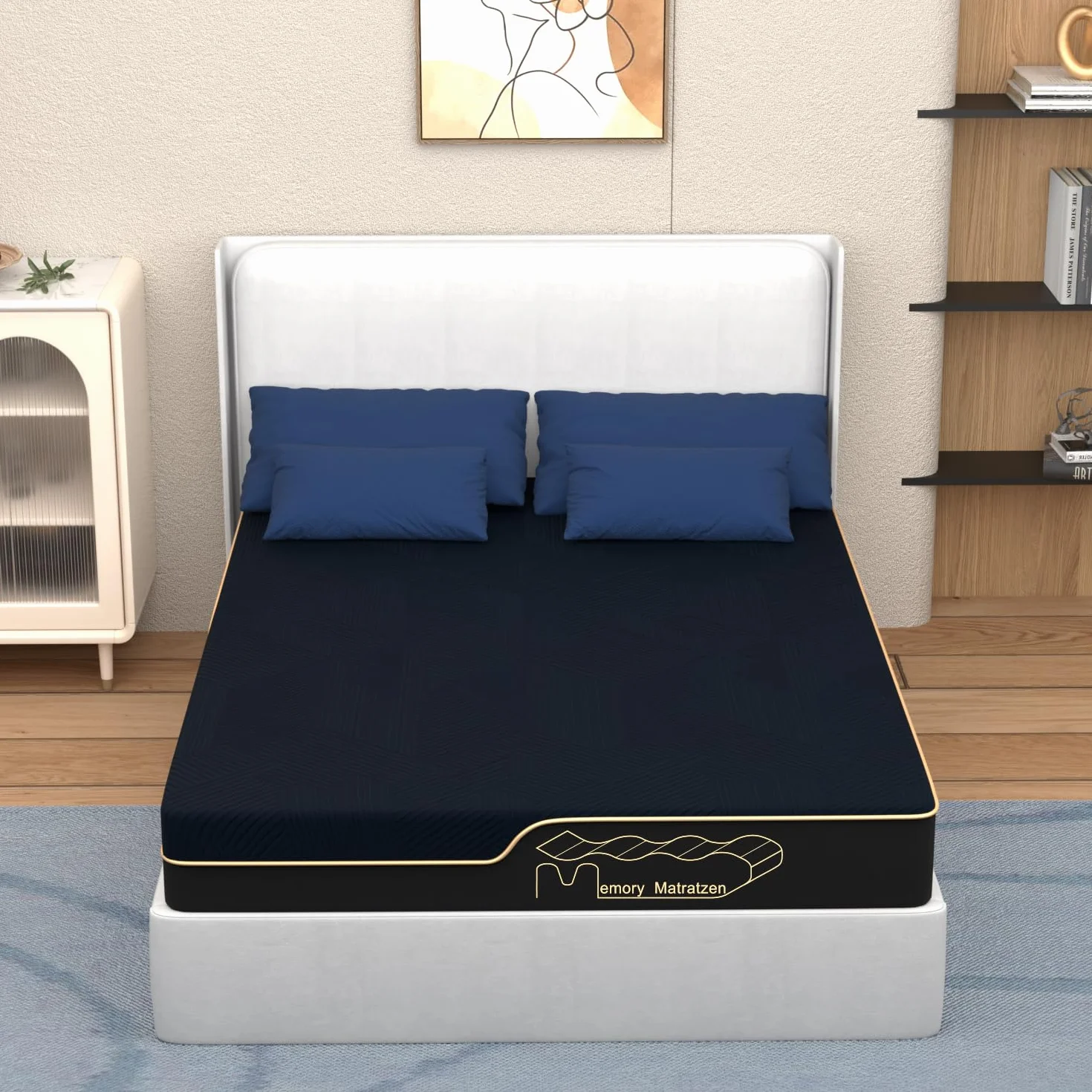 Materac 140x200 cm H3 Zimna Pianka Żelowy Pamięć Kształtu 7-Strefowy Pokrowiec