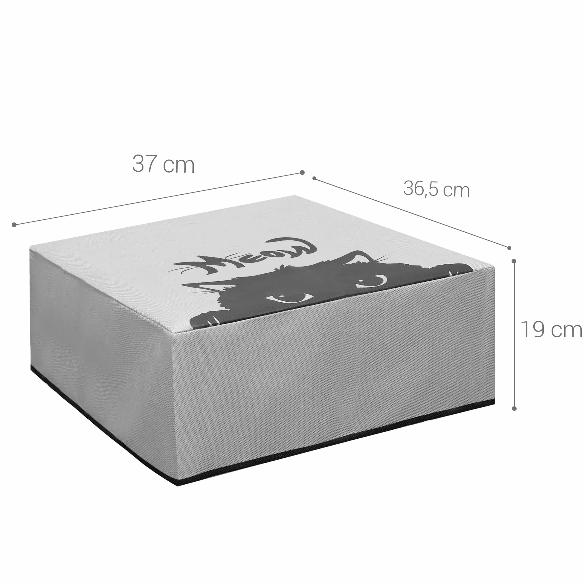 kwmobile Osłona przeciwpyłowa kompatybilna z Brother HL-L2310D / L2350DW / L2370DN / L2375DW - etui do drukarki - szary/czarny - Meow Cat