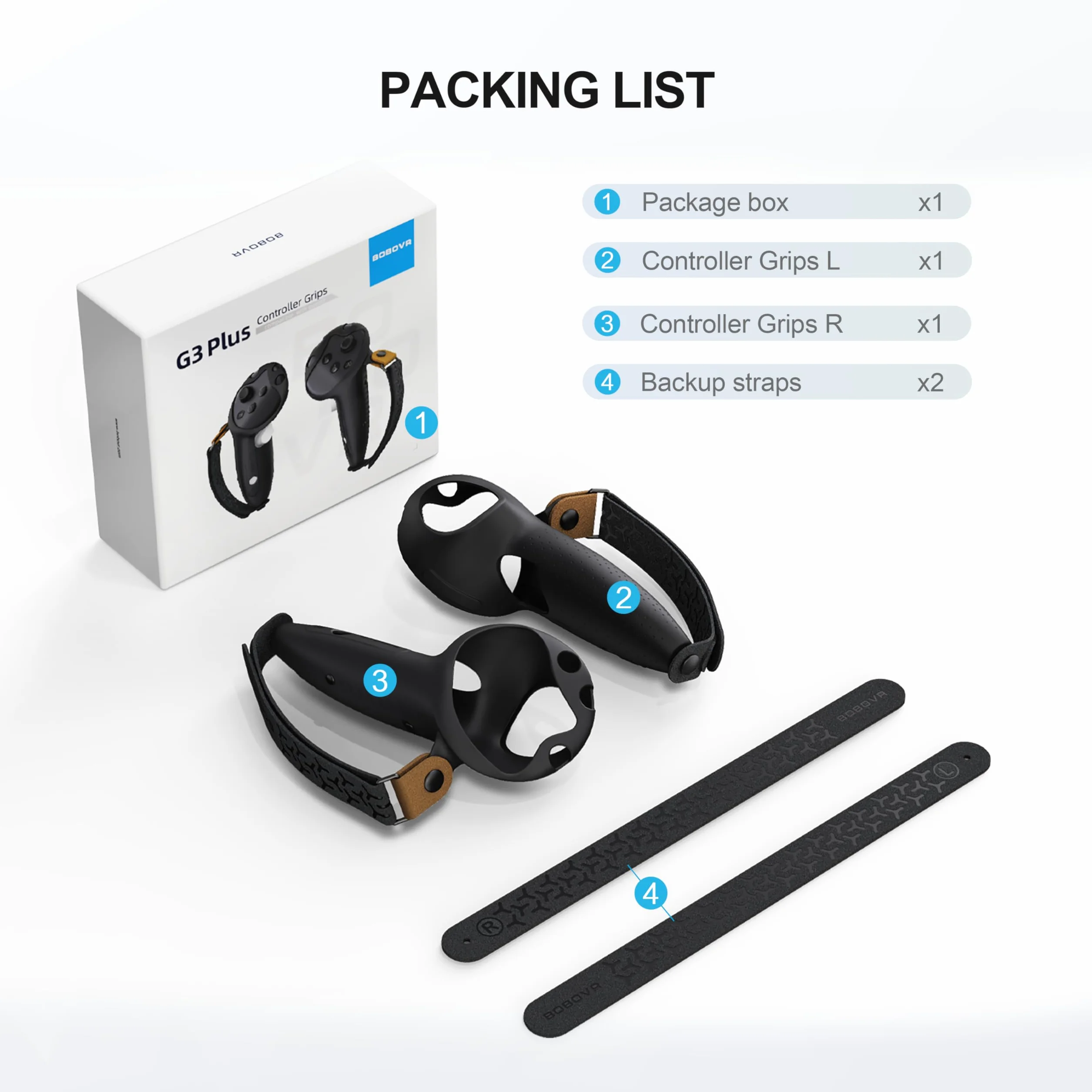 BOBOVR G3 PLUS Controller Grips Kompatybilny z Akcesoriami Quest 3/Quest 3S,Dodatkowe 0,71 Cala dla Lepszego Wyczucia w Dłoni