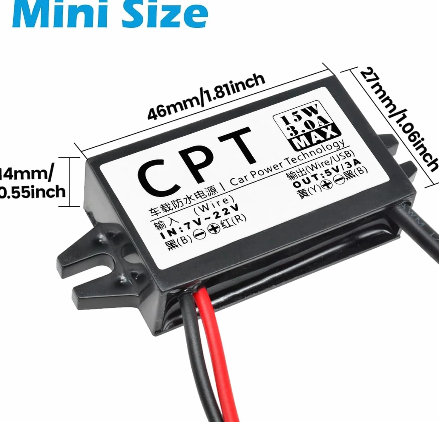 Heemol 12V na 5V Micro USB, moduł konwertera Buck 3A 15W DC na DC adapter samochodowy