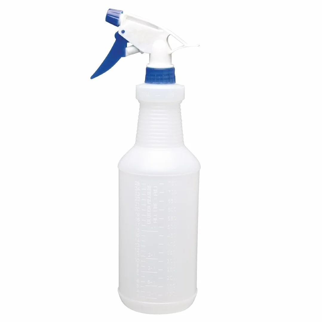 Jantex Kolorowe butelki z rozpylaczem niebieskie 750 ml 265 x 110 x 90 mm kuchnia środek czyszczący puste