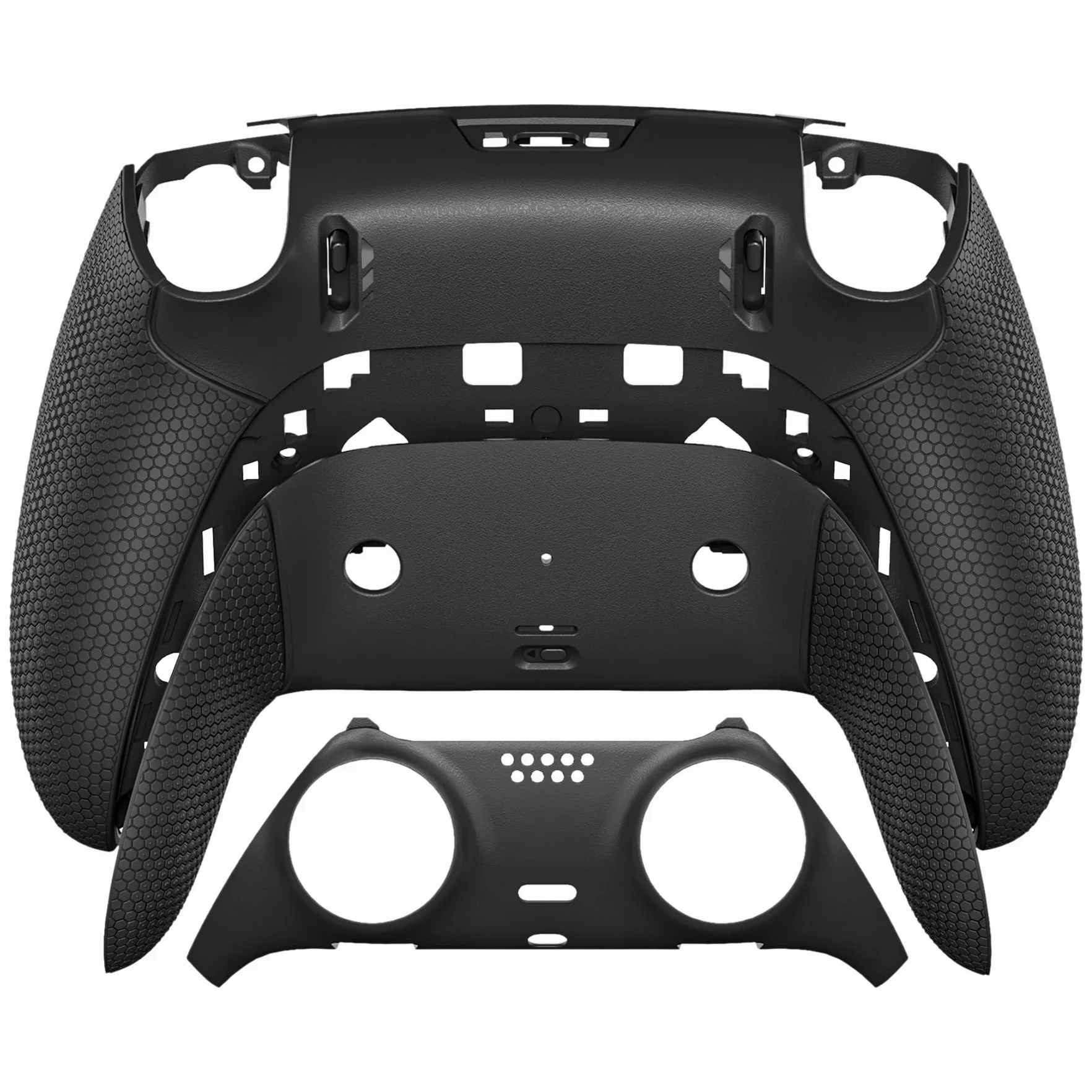 eXtremeRate Beyond-ARC Zestaw Dolnej Obudowy kompatybilny z ps5 Edge Controller z Gumowanym Uchwytem, Wymienna Przednia i Tylna Panele Shell dla ps5 Edge Controller–Czarny