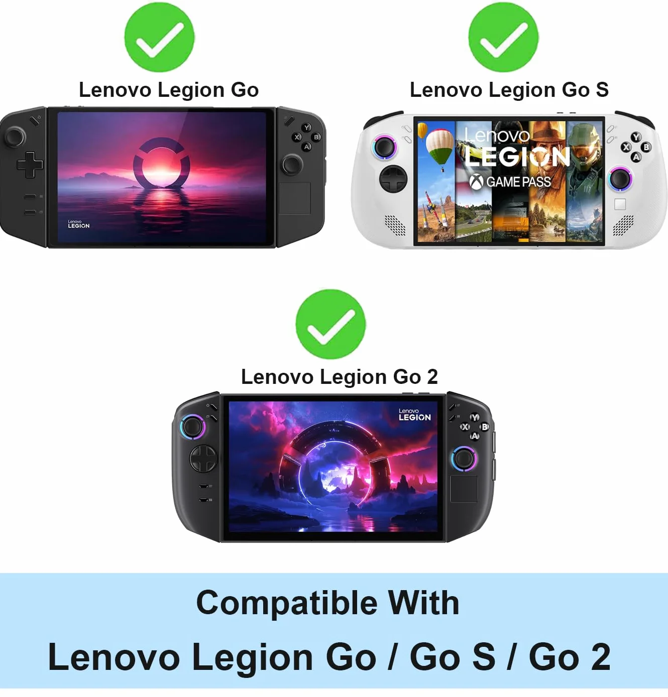YIIWAY Twarde etui podróżne kompatybilne ze Lenovo Legion Go / Go S / Go 2 , Tylko Etui - Czarny YC84006