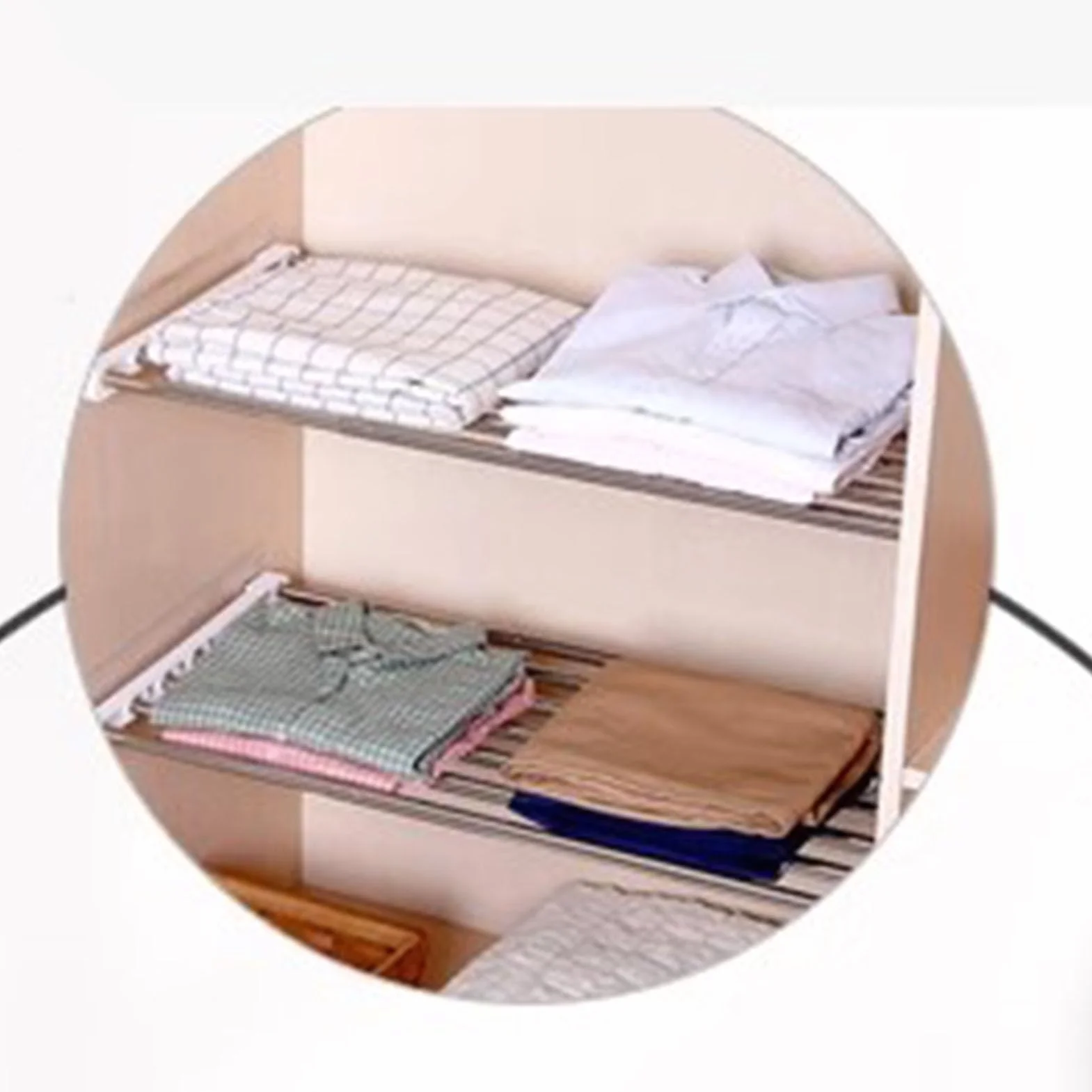 Rozsuwany Stojak do Przechowywania w Szafie ze Stali Nierdzewnej Regulowana Półka Napinana od 25 do 40 Cm Wielofunkcyjny Organizer dla Sypialni, Szafy, Kuchni