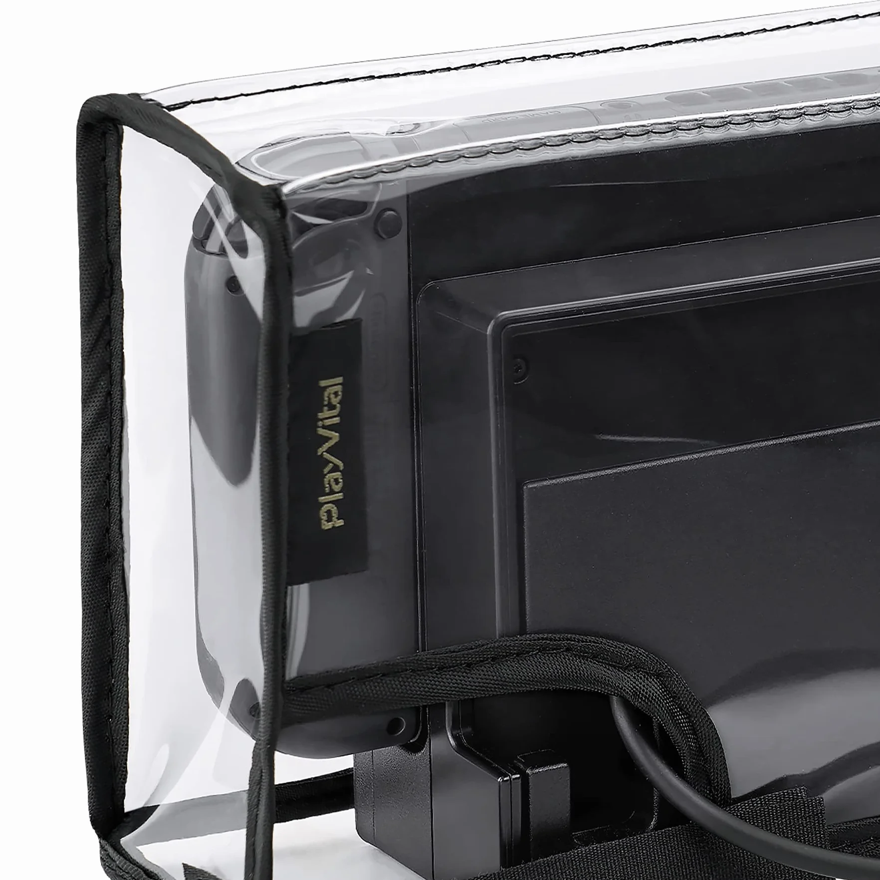 PlayVital Osłona Przeciwpyłowa do Switch,Miękka Podszewka Pokrowiec przeciwpyłowy do Switch OLED,Wodoodporny Pokrowiec Ochronny do Switch&Switch OLED Stacja Dokująca do Ładowania-Przezroczysty