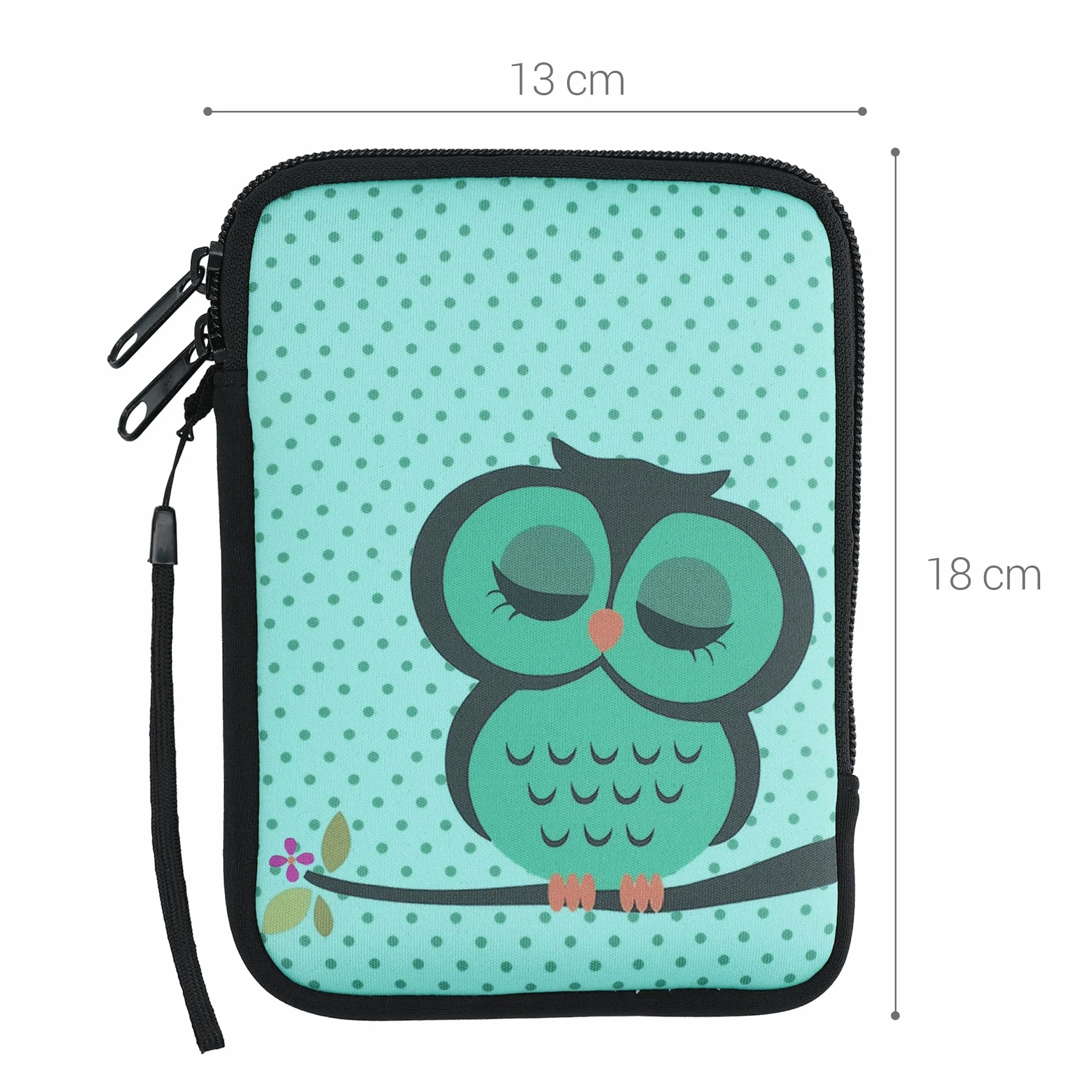 kwmobile pokrowiec ochronny do czytnika e-czytników - Etui ochronne 17 x 12 x 2 cm do neoprenowego e-czytnika - lodowaty turkusowo-brązowy