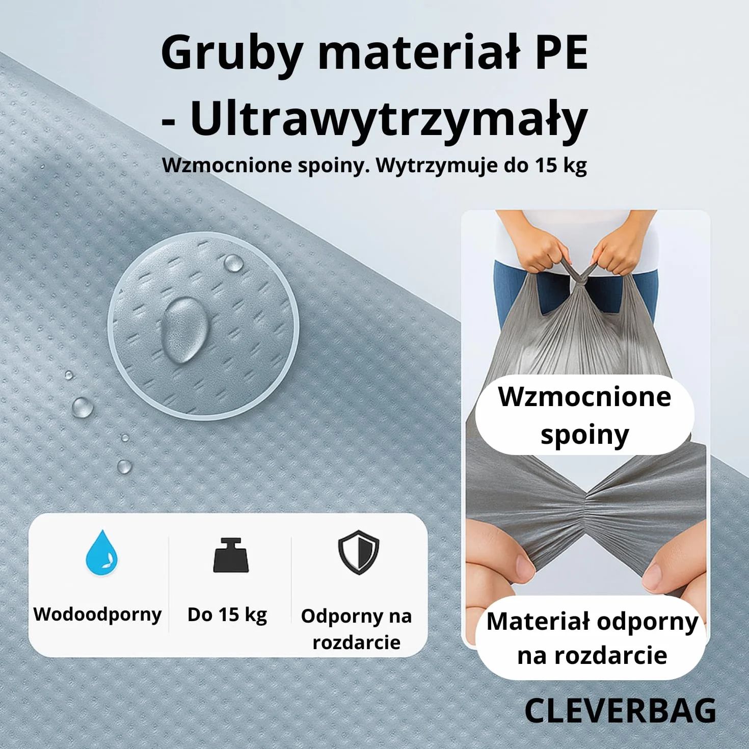 Torby do przechowywania ubrań XXL 82×125 cm wodoodporne PE zestaw 10 sztuk