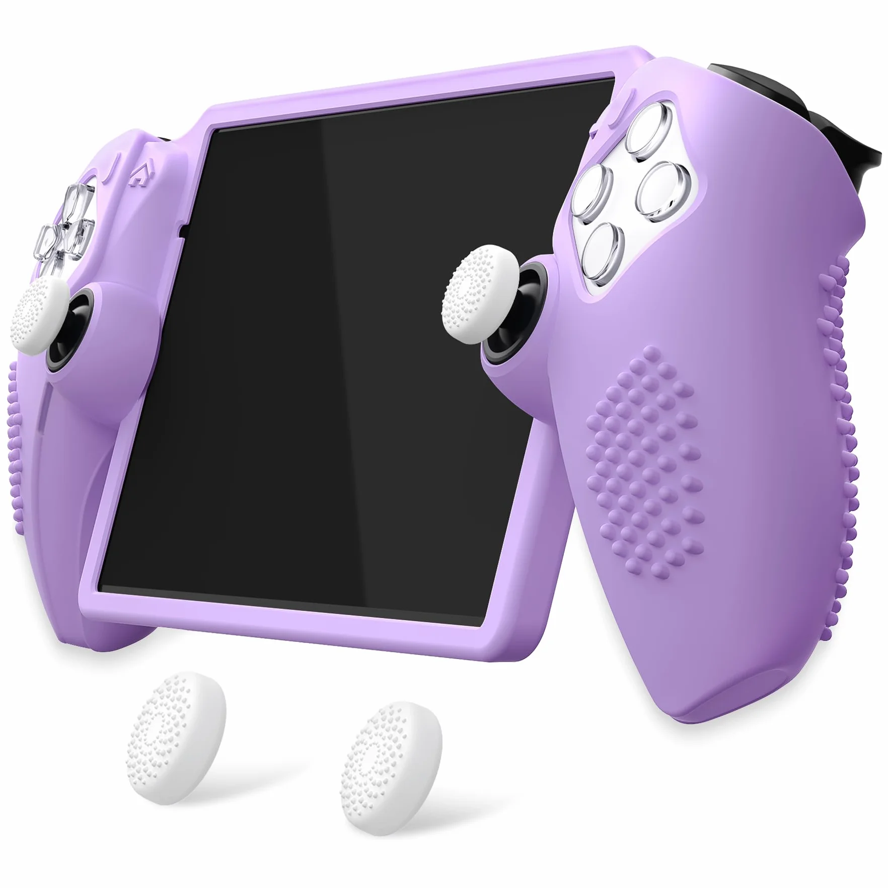 PlayVital Silikonowe Etui Ochronne do PS Portal z Thumbstick Grip Cover,Pokrowiec Console do PS Portal Akcesoria-Fioletowy