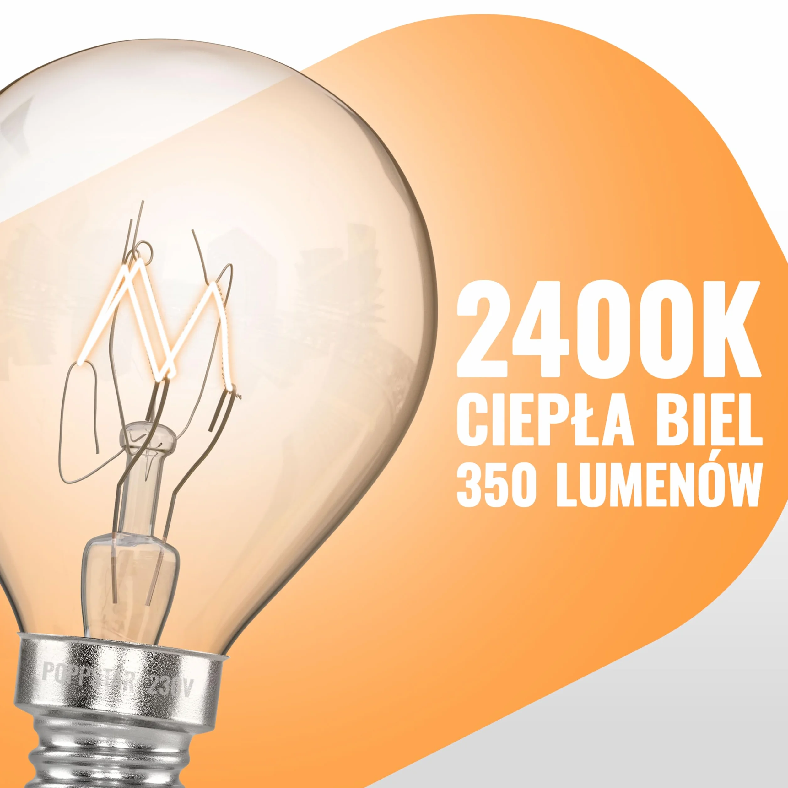 Poppstar żarówki do piekarnika E14 40W 300°C 2400K 350lm 2 szt.