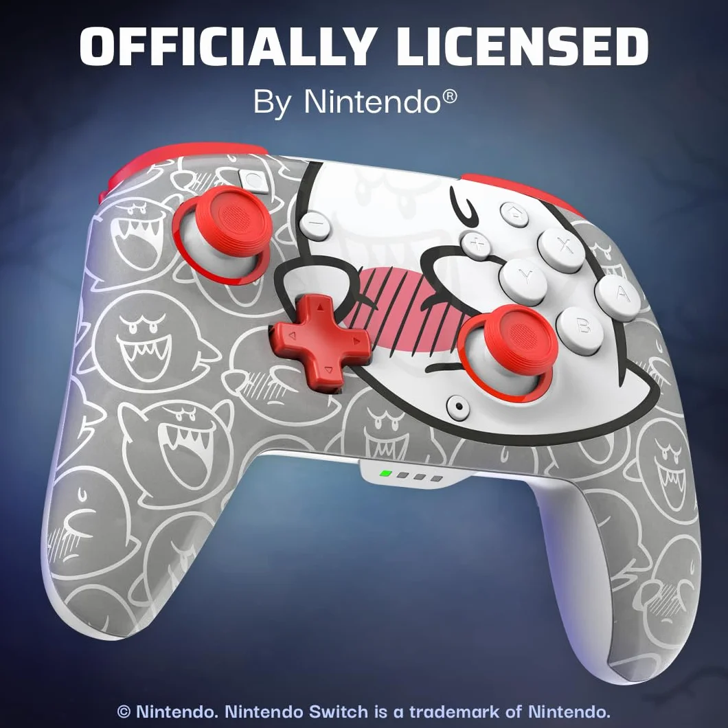 Nintendo Switch Rematch GLOW Wireless Controller Boo-Hoo Biały Czerwony 600mAh
