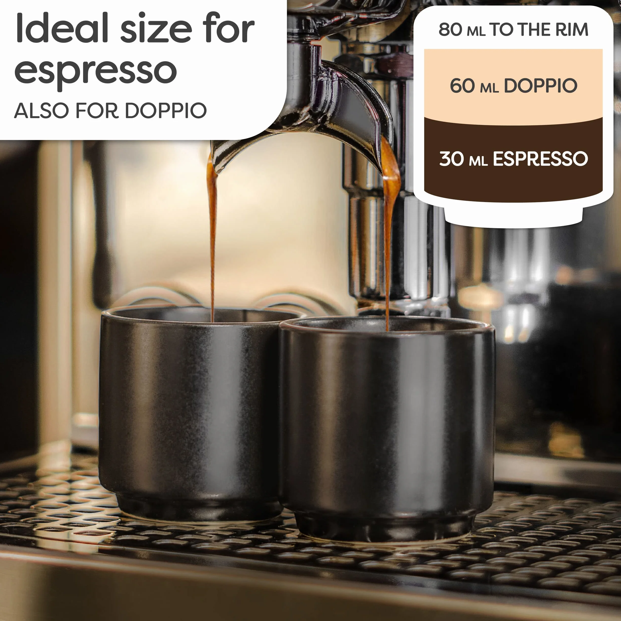 Cosumy Filiżanki do Espresso Ceramiczne Zestaw 4 Sztuk 70 ml Do Zmywarki