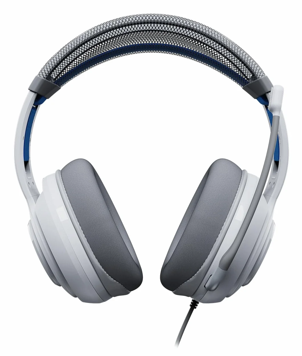 Turtle Beach Atlas 200 oficjalnie licencjonowanych białych przewodowych słuchawek do gier PlayStation, PS5, PS4, 50 mm Nanoclear, mikrofon flip-to-mute, nauszniki z pianki pamięci, ruchomy pałąk
