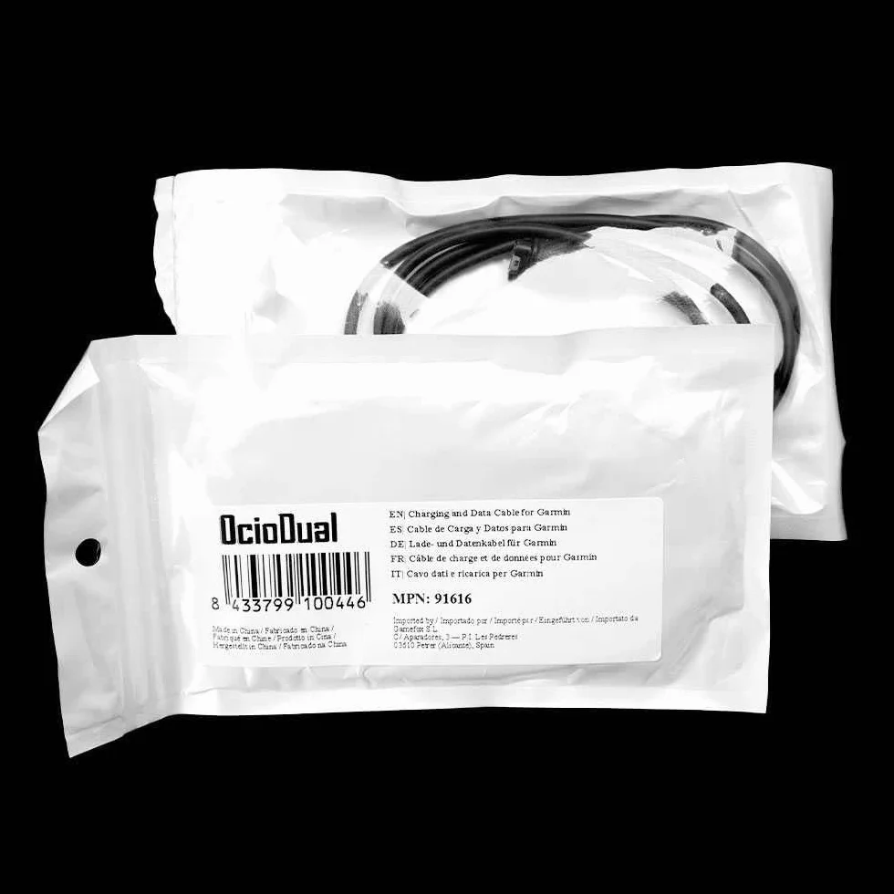 OcioDual Kabel ładowarki dane USB czarny do Garmn Aproach S10/S40/S60/X10 Fnx 5/5S Plus/5X Foreruner 45/245/935/945