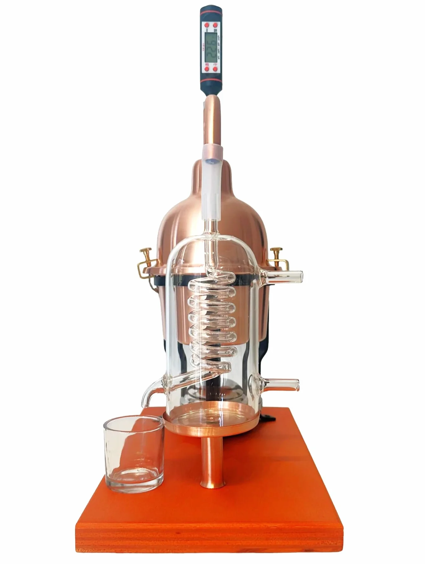 CAFA Czeski szklany destylator miedziany alembik szklany cewka 0,6 l