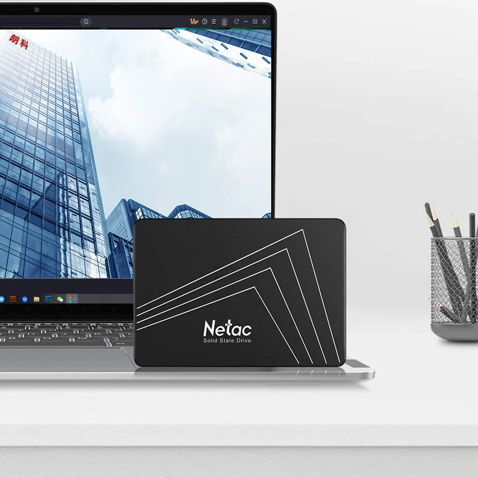 Netac Wewnętrzny dysk SSD 2TB HDD 2TB (3D NAND, SATA, 2,5 cala, wewnętrzny SSD), czarny