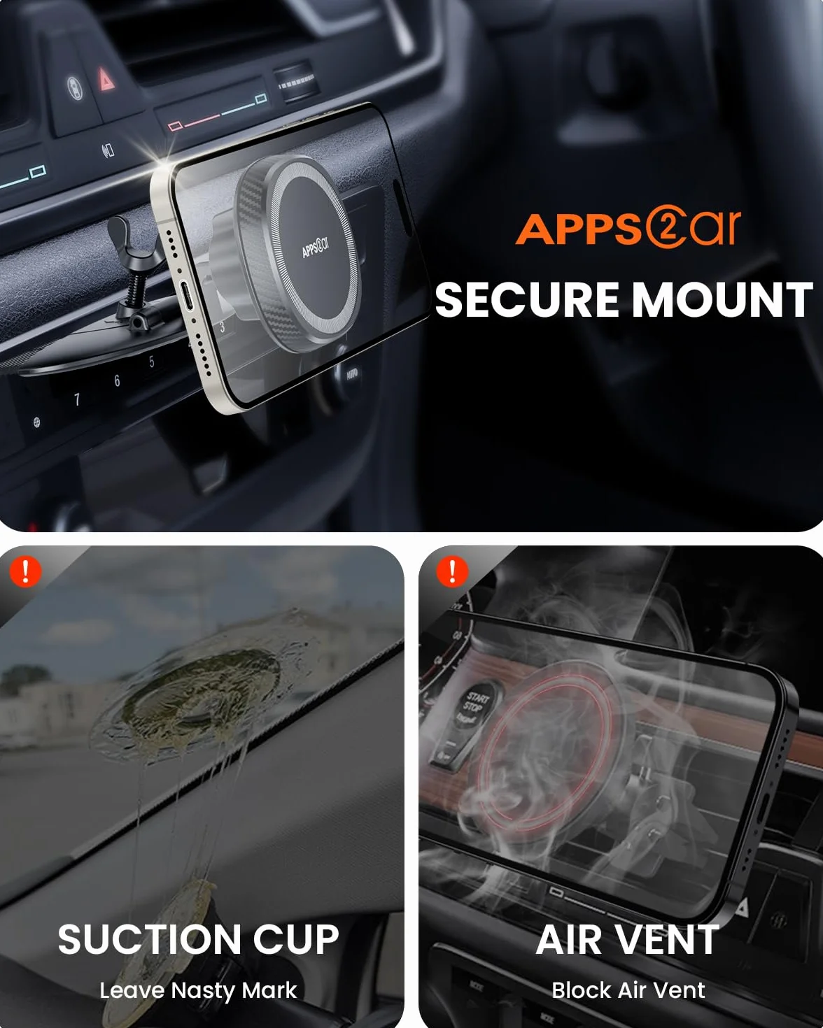 APPS2Car Mag-safe uchwyt samochodowy CD [najsilniejsza moc magnetyczna] magnetyczny uchwyt na telefon CD do samochodowego odtwarzacza CD uchwyt na telefon iPhone 15 14 13 12 Pro Max Mini Plus Mag-Safe