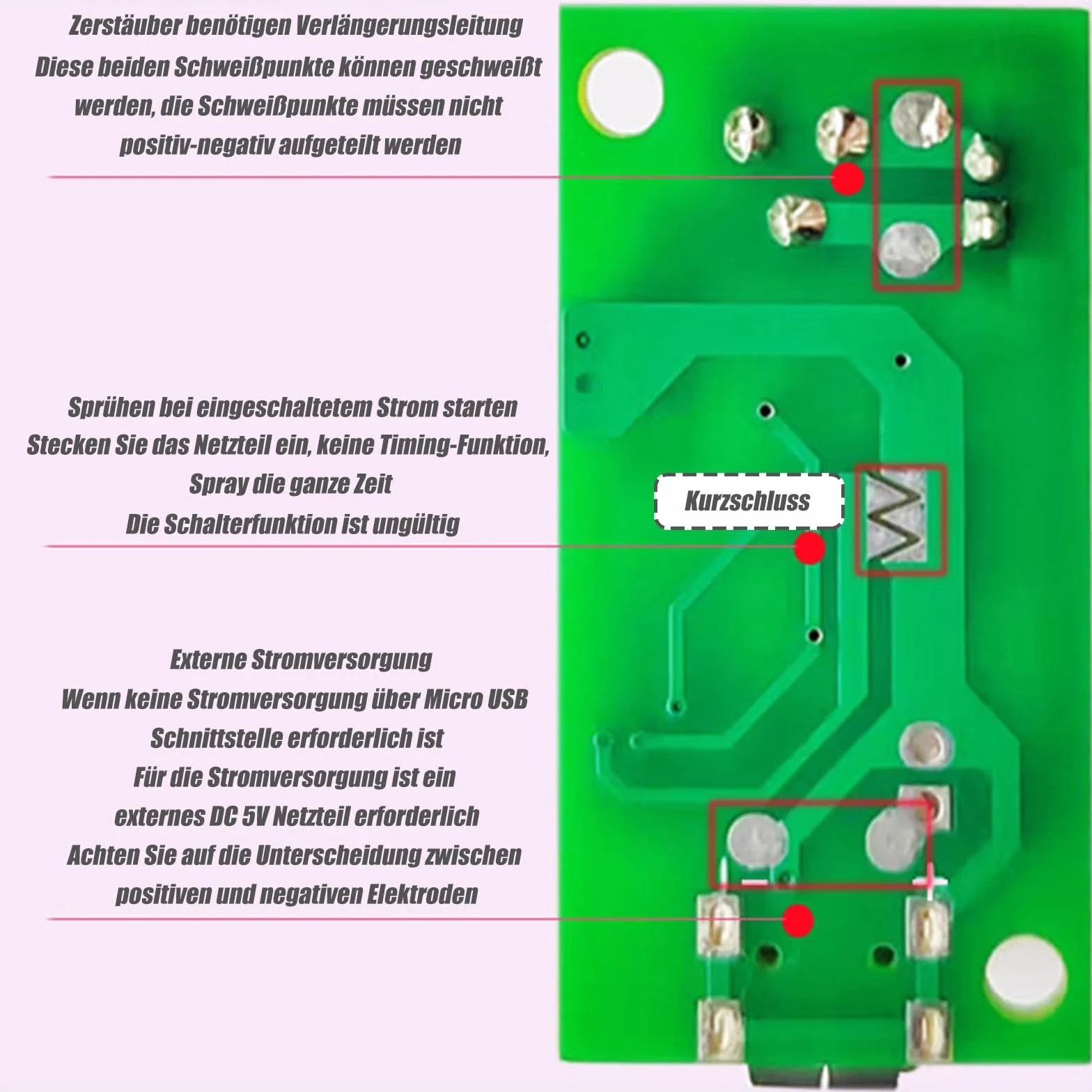 GRUUI ultradźwiękowy generator mgły 20 mm 5 szt. z wyłącznikiem czasowym