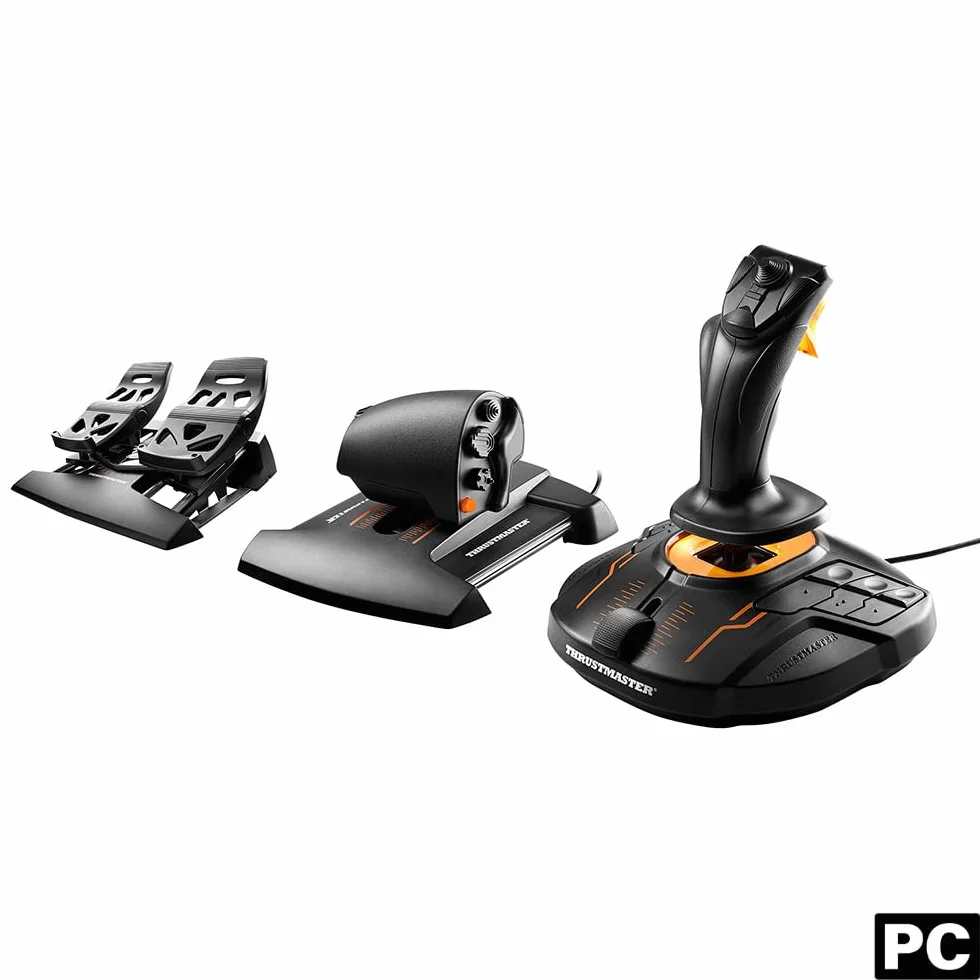 Thrustmaster T16000M FCS Flight Pack Kompletny system sterowania lotem z joystickiem, przepustnicą i pedałami steru, technologia H.E.A.R.T HallEffect AccuRate dla PC