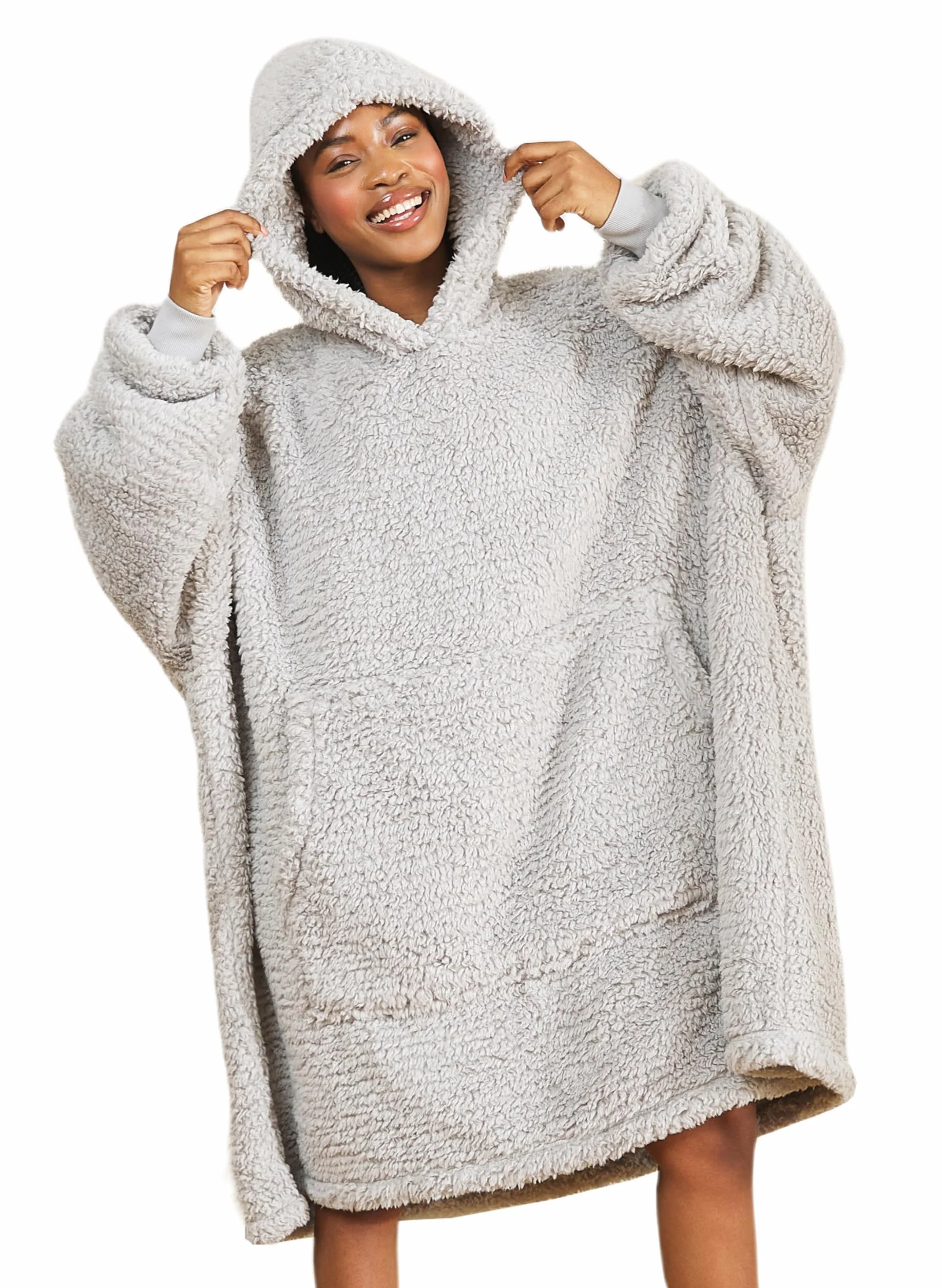 Koc do noszenia Sherpa bluza oversize dla dorosłych