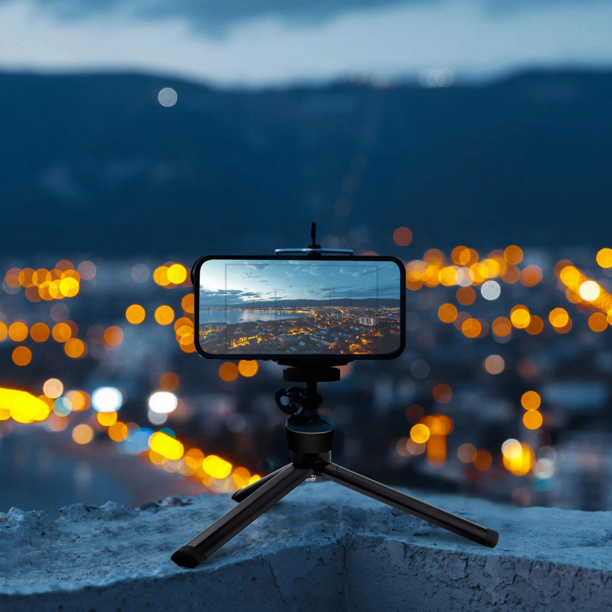 QIMEI-SHOP Mini Tripod statyw do aparatu fotograficznego ze stopu aluminium ze śrubą 1/4 cala do GoPro smartfona, kamera internetowej, cyfrowej, gimbal, czarny