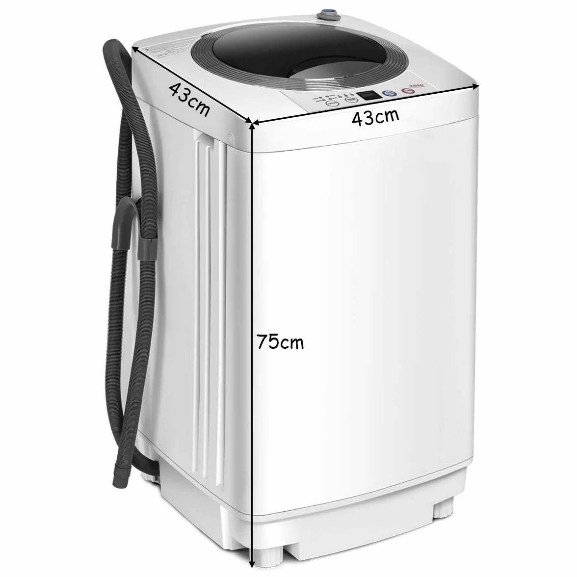 COSTWAY Pralka ładowana od góry automatyczna 3.5 kg 730 obr./min 75 dB biała
