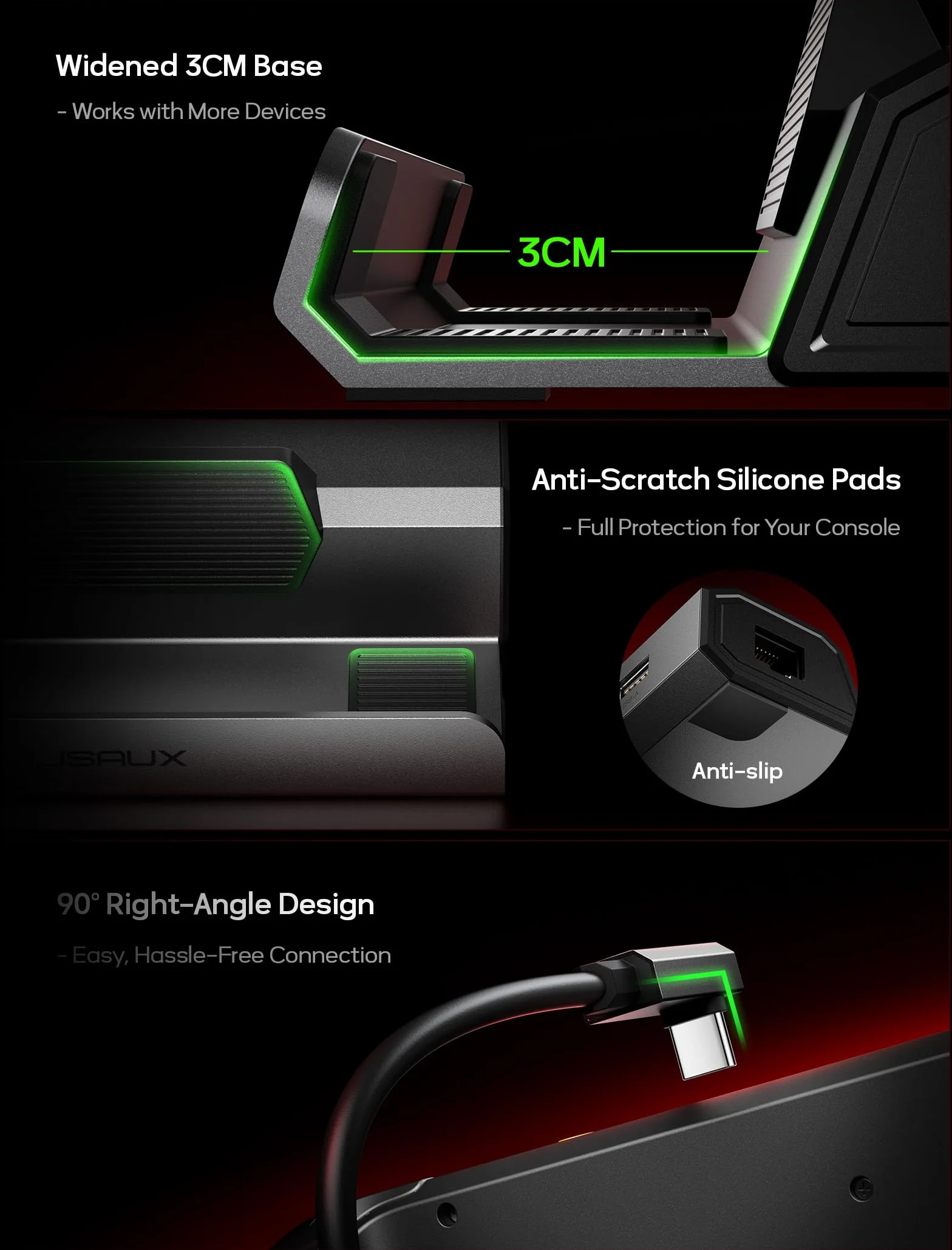 JSAUX Stacja dokująca 5 w 1 45 W HDMI 2.0 4K 60 Hz Ethernet 100 Mb/s USB A 2.0 USB C 100 W do Steam Deck ROG Ally