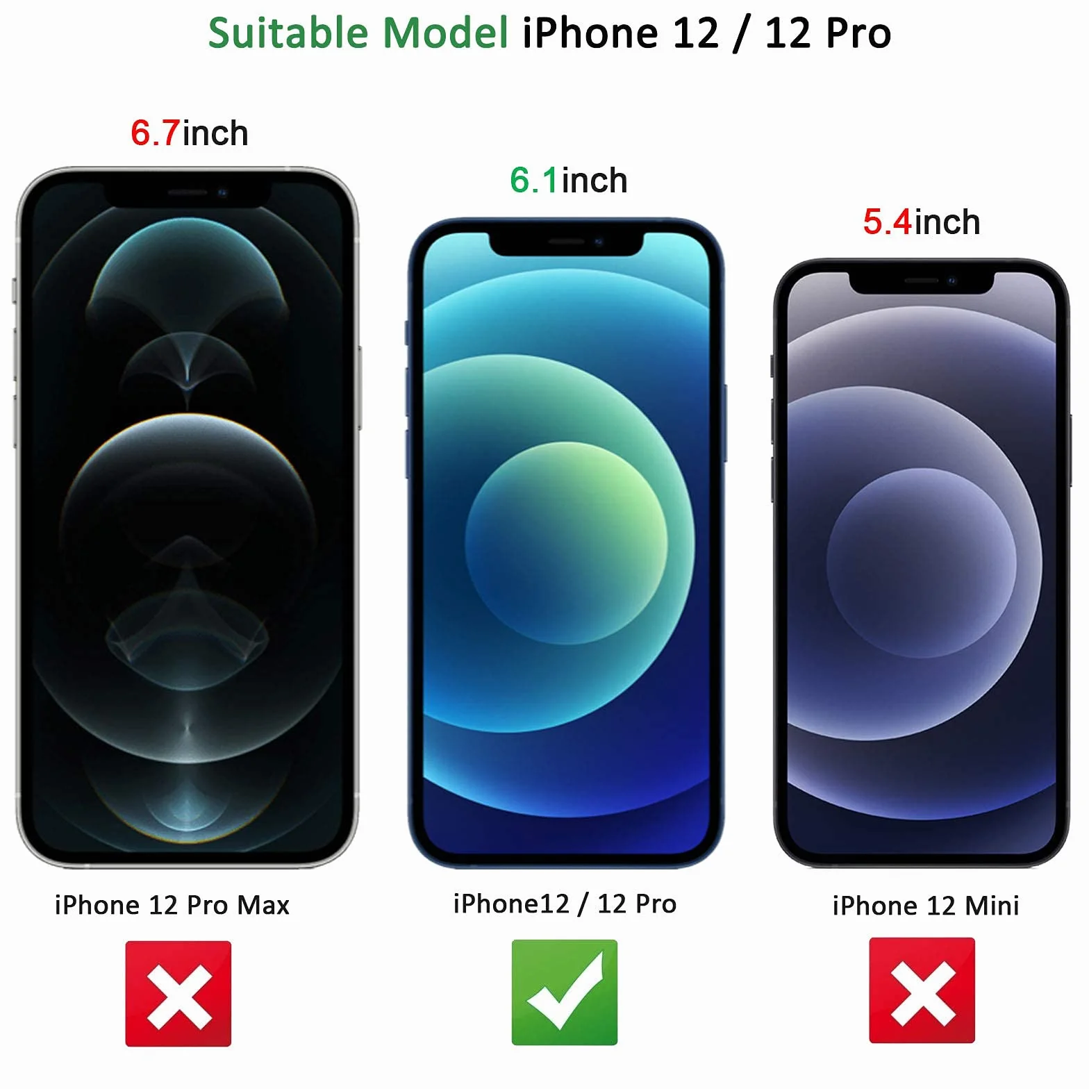NEW'C 2 sztuki Szkło dla iPhone 12, iPhone 12 Pro (6.1") Hartowane i Folia Ochronna Ochraniacz Ekranu - Bez pęcherzyków powietrza, odporność na zarysowania