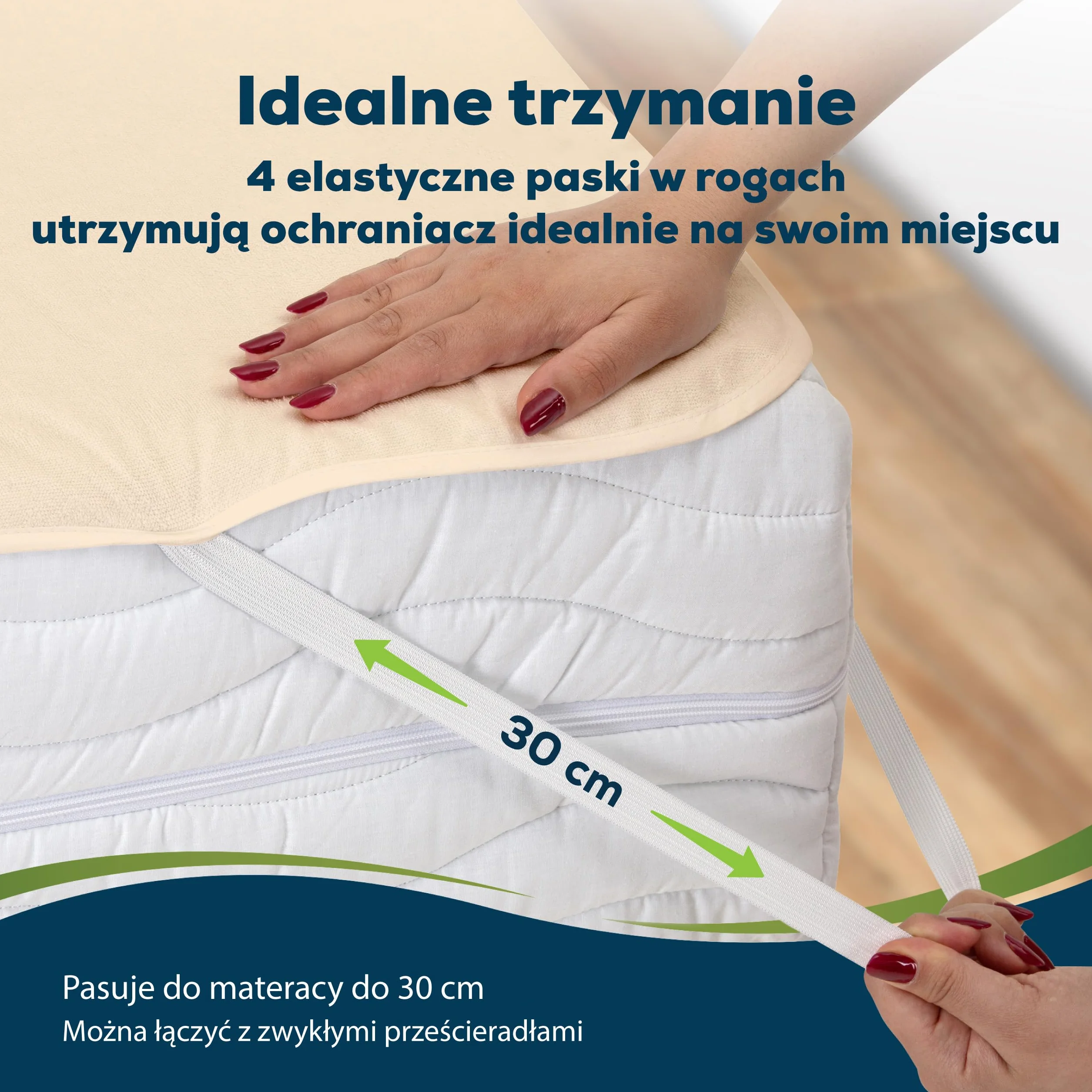 Sensalou – wodoodporny ochraniacz na materac 50 x 90 cm, beżowy – łóżeczka dziecięce, oddychający ochraniacz z frotte z elastycznymi narożnikami, cicha, miękka powłoka, można prać w temperaturze 95°C