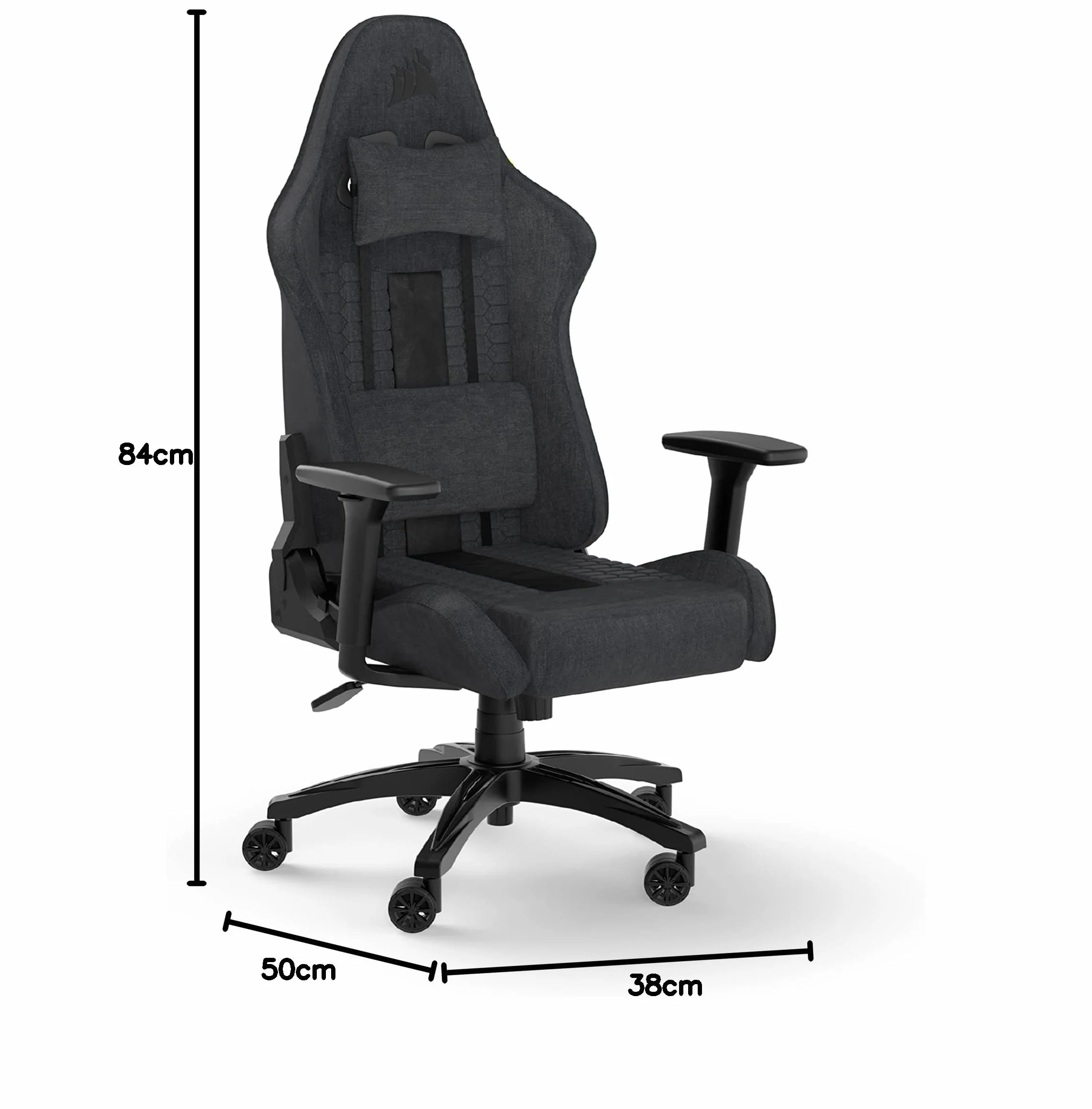 Corsair TC100 Relaxed Fotel gamingowy Fabric Szary Czarny