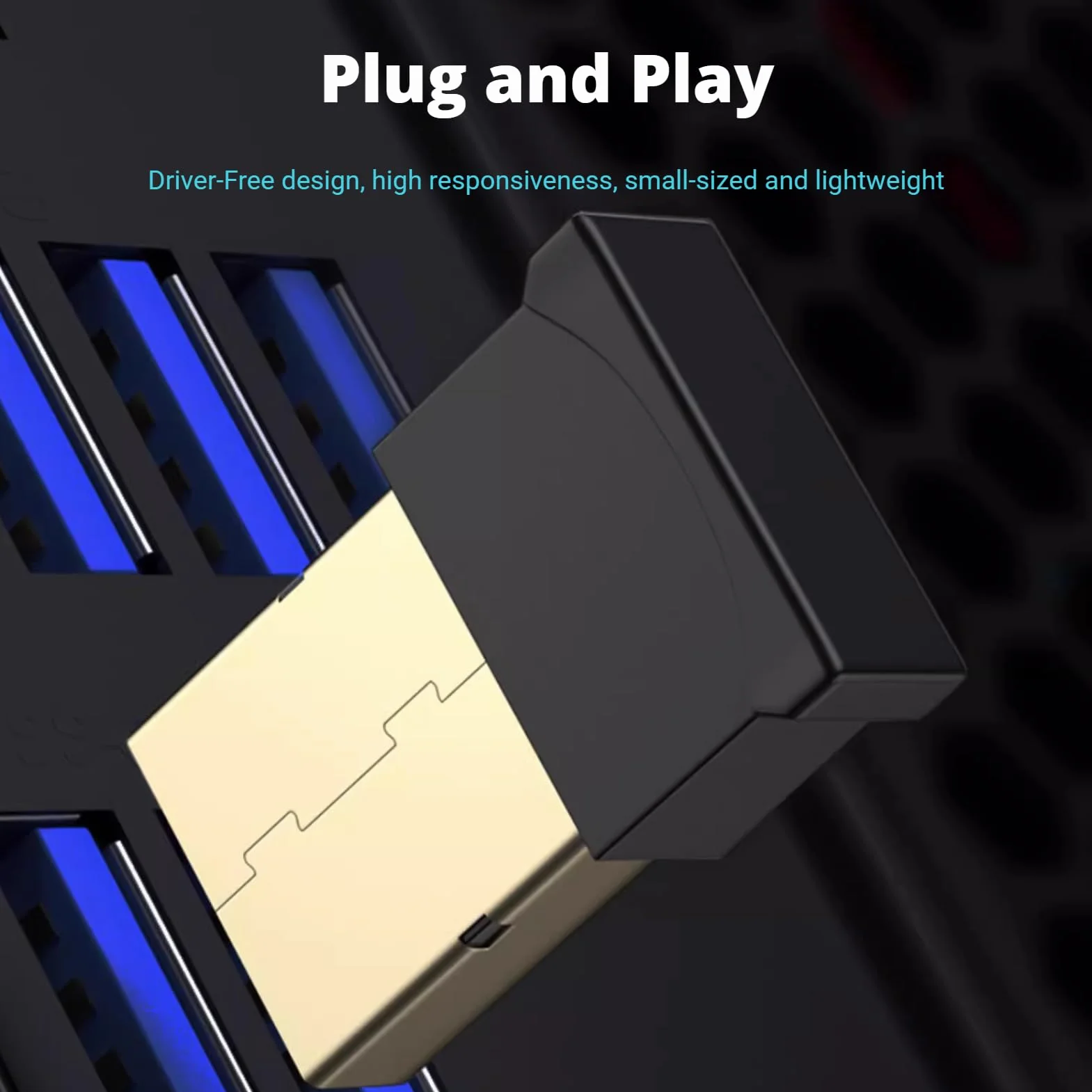 Adapter USB Bluetooth, Odbiornik Bluetooth 5.1 Dalekiego Zasięgu Bez Sterowników do Komputera PC, Klucz Sprzętowy Bluetooth Plug and Play dla 7, dla 8.1, dla 10, dla