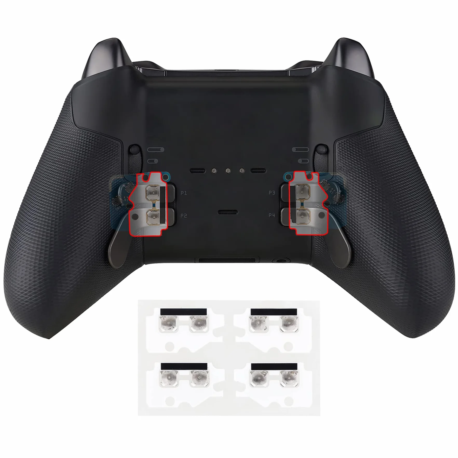 eXtremeRate Back Paddle Enhancement Metal Paddle Kits dla Xbox Elite Series 2, Elite Series 2 Core Controller (Model 1797) - Zwiększa Nacisk Lyżek Tylnych - Łopatki Nie są Dołączone