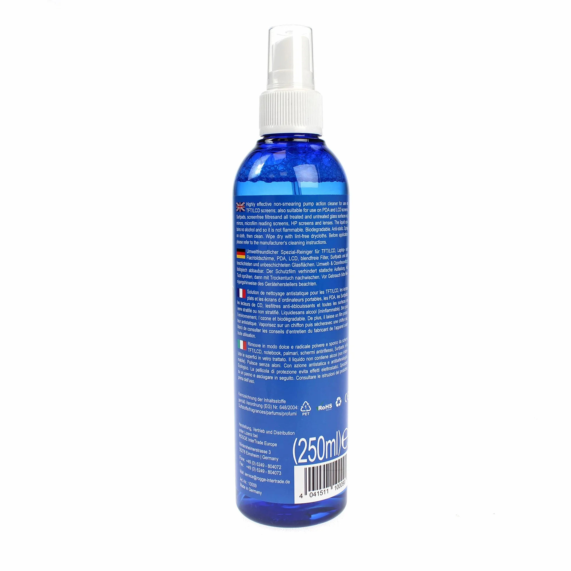 ROGGE 250 ml oryginalny, LCD - TFT - LED - TV - wyświetlacze dotykowe + plazmowy środek do czyszczenia ekranów. Oryginalny produkt od 1998 roku