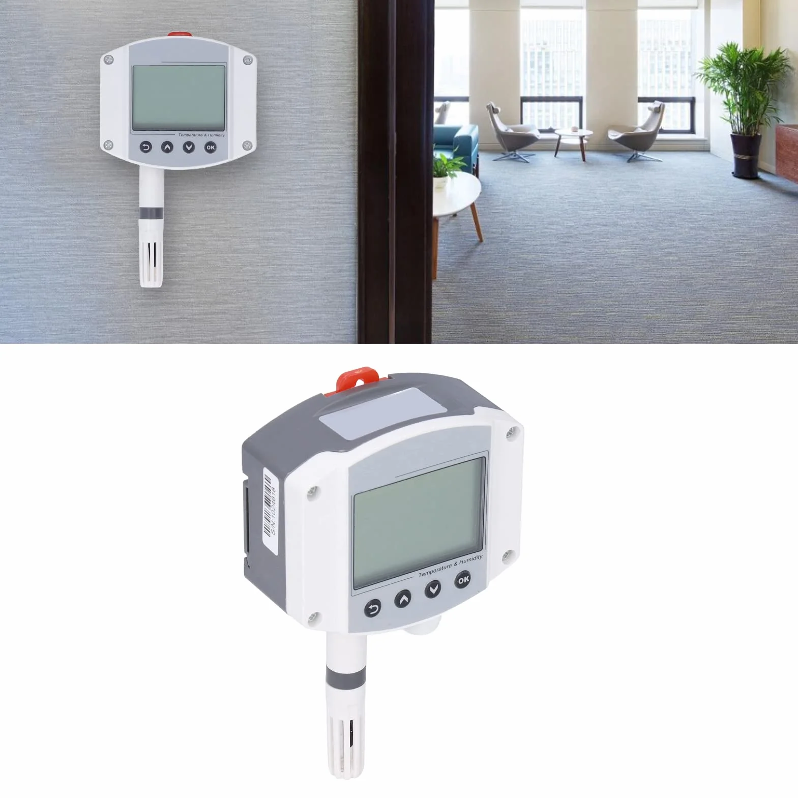 485 Przetwornik Temperatury i Wilgotności Naścienny Czujnik Temperatury i Wilgotności o Wysokiej Dokładności z Wyświetlaczem LCD 10~30V Higrometr Kryty