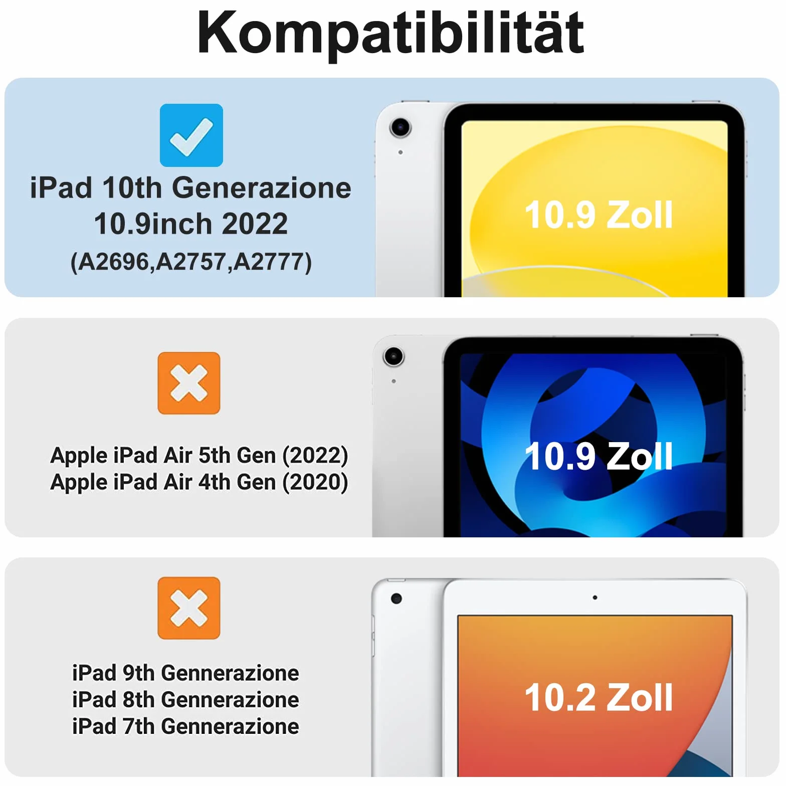 JADEMALL Etui na klawiaturę do iPada 10 generacji 2022, magnetyczna klawiatura QWERTZ Bluetooth, 032JPW-SUGAR-P-DE