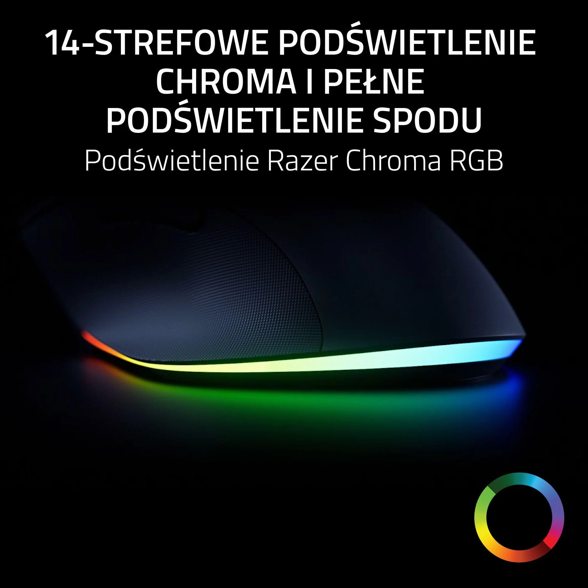 Razer Pro Click V2 - bezprzewodowa ergonomiczna mysz - AI Prompt Assist - czujnik optyczny 30K - 3,5 miesiąca pracy na baterii (14 stref Chroma RGB, przechylane kółko HyperScroll) Czarny