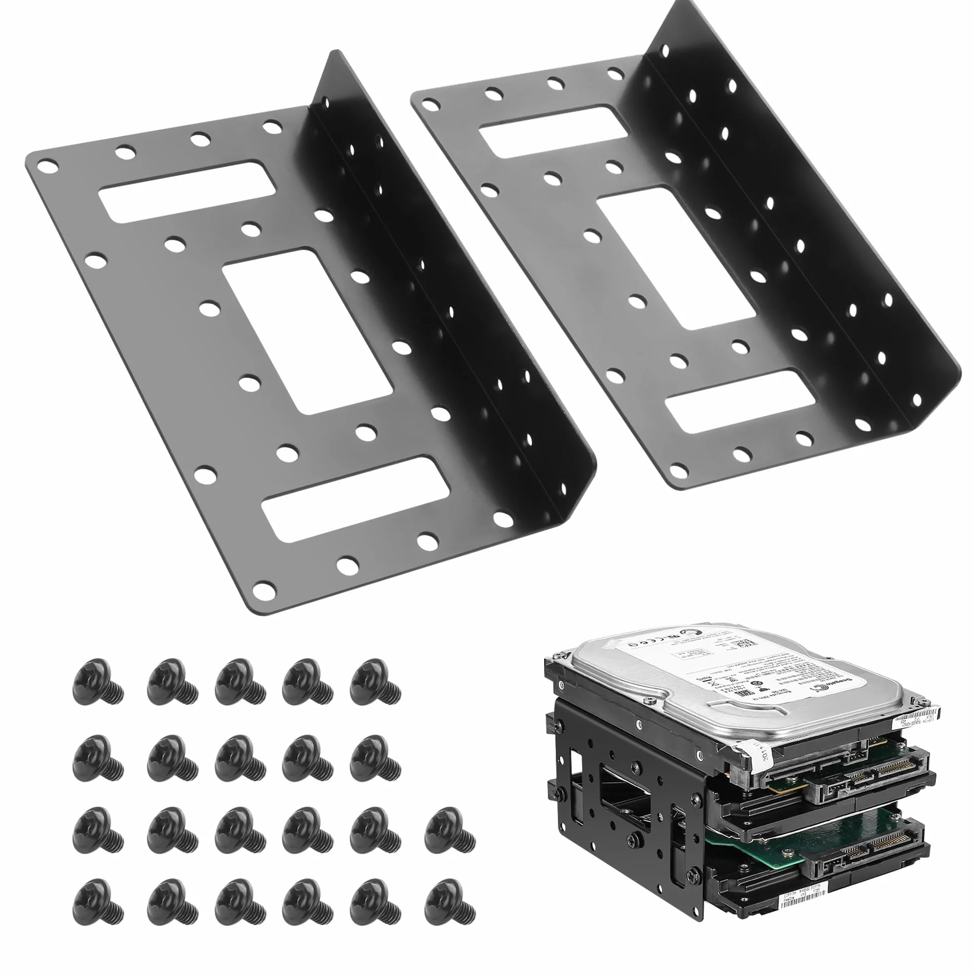 YAODHAOD Metalowy wspornik montażowy SSD, adapter dysku twardego 6.3 cm do 8.9 cm, wewnętrzny uchwyt montażowy dysku twardego (2 szt.)