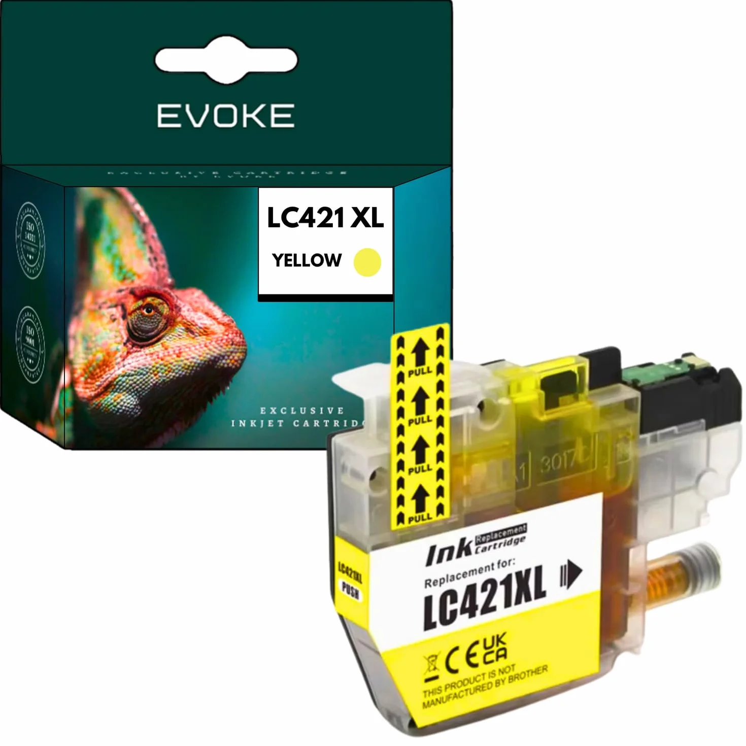 EVOKE LC421 Zestaw tuszy kompatybilny z Brother DCP-J1050DW DCP-J1140DW MFC-J1010DW (Zestaw CMYK) 500 Stron 46 ml