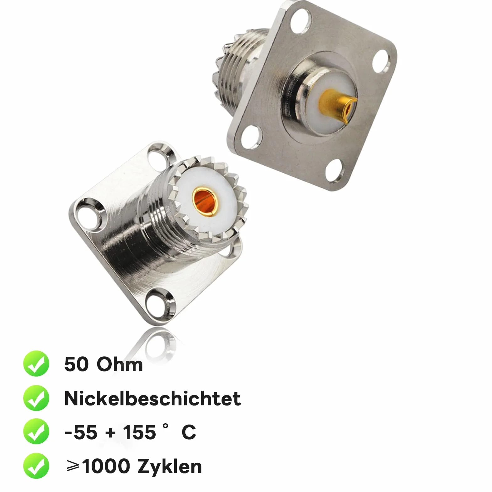 UHF żeńska wtyczka SO239 4 otwory panel podwozie uchwyt kołnierz lutowniczy RF koncentryczny adapter złącza koncentrycznego do PL259 wtyczka męska zestaw 2