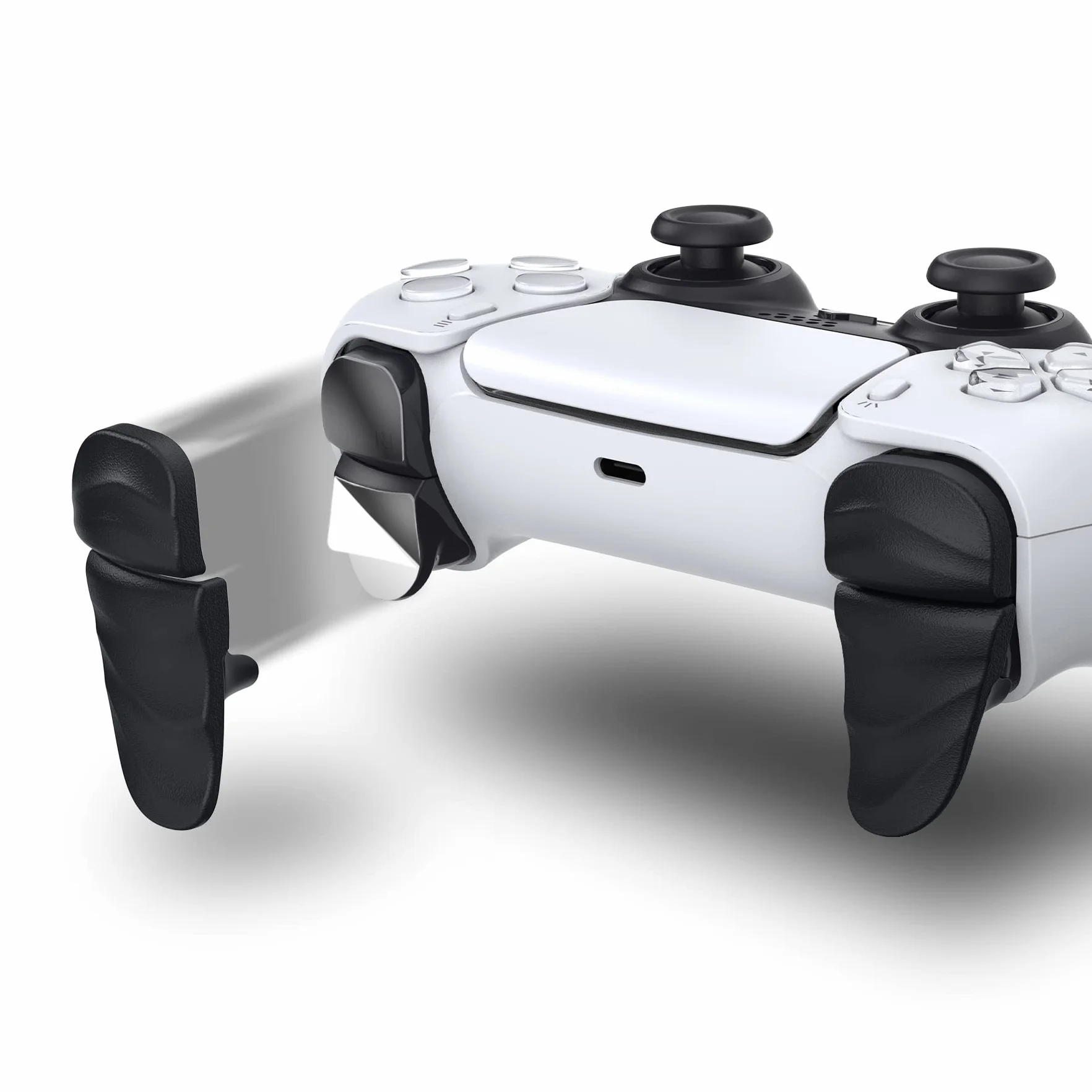 PlayVital DUNE 2 par Trigger Stop Shoulder Buttons Extension do ps5 Kontrolera,Przycisk Wyzwalacza do ps5 Edge Joystick Akcesoria,Przedłużacze Zderzaka do PS Portal-Czarny