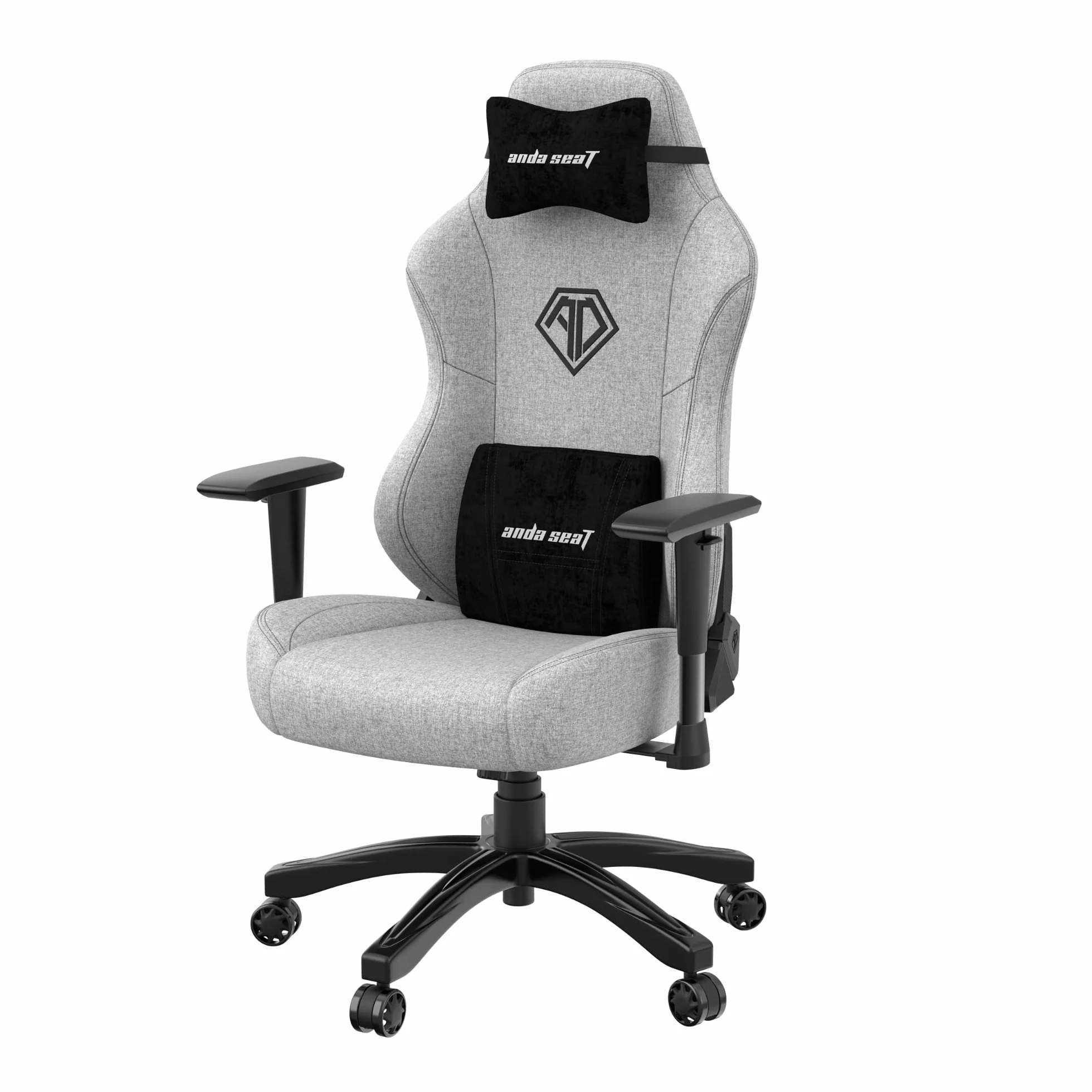 AndaSeat Phantom 3 Series Premium krzesło biurowe dla graczy, szara tkanina, głębokość siedziska 52 cm